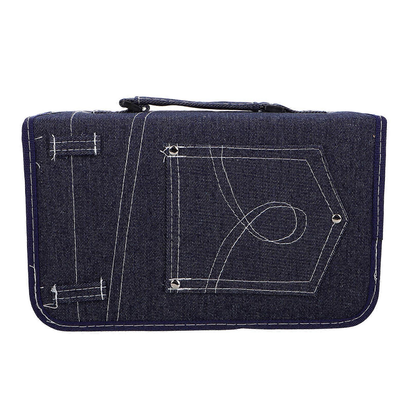 Dvd Storage Bags Wallet Classic For Travel Use Denim 28.00X16.50X10.80CM Protective 1Pack
