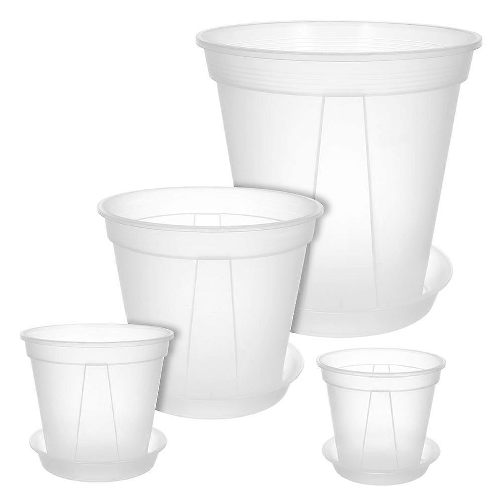 Grow Pots Orchid Cup Transparent PP Planters Outdoor Planting 12.00X12.00X10.40cm Root Health 4 Sets