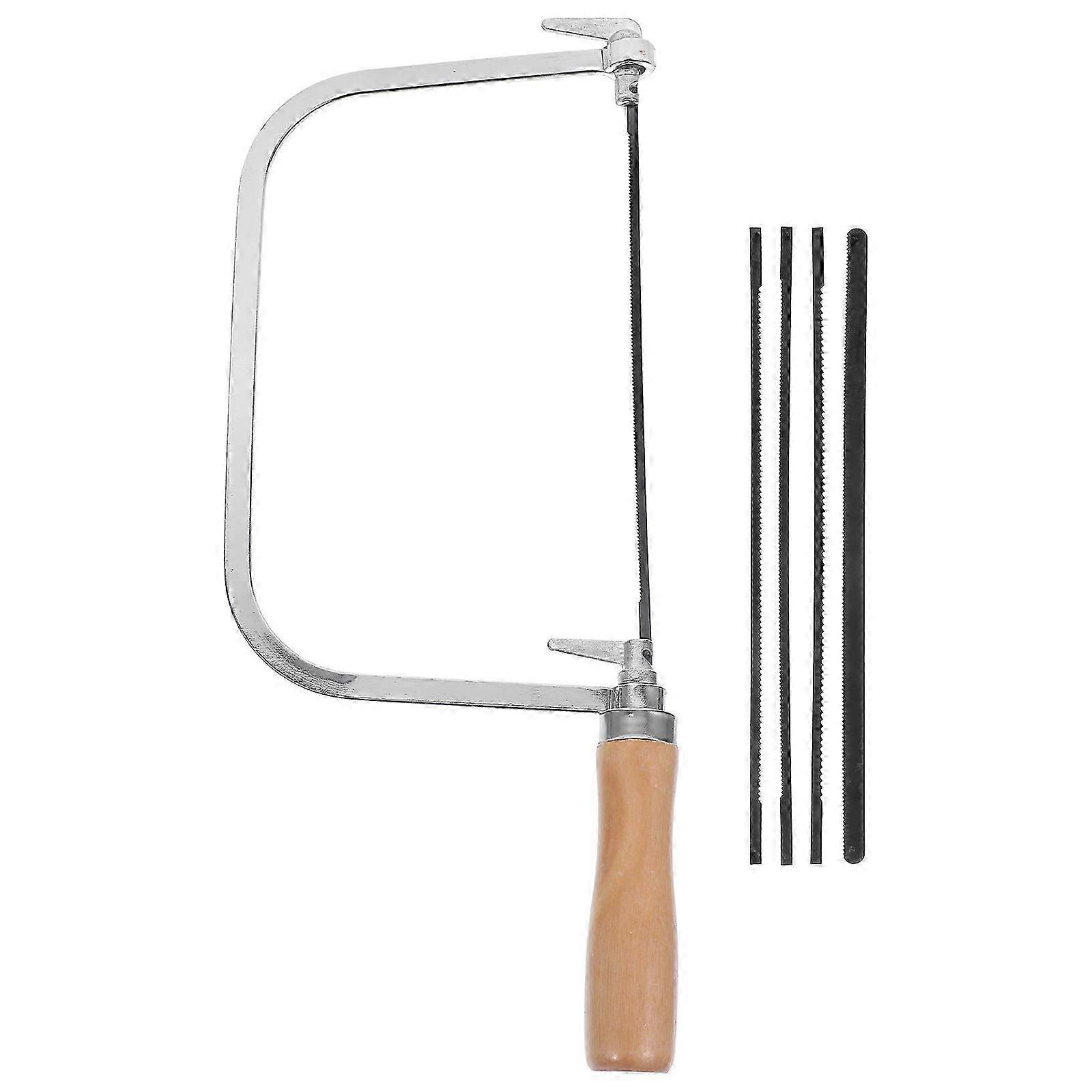1 Set Wooden Handle Coping Saw with Blades - 30.5X13CM