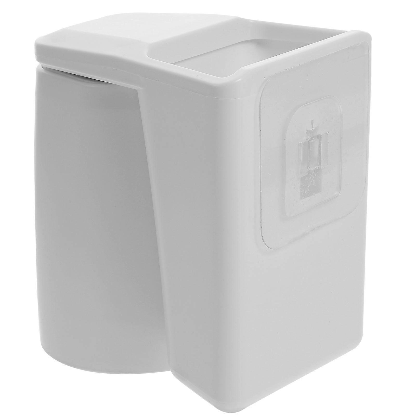 Bathroom Wall Mounted Toothbrush Holder with Magnetic Toothpaste Organizer, Space Saving & Easy Installation, Recyclable Material, Upside Down Cup