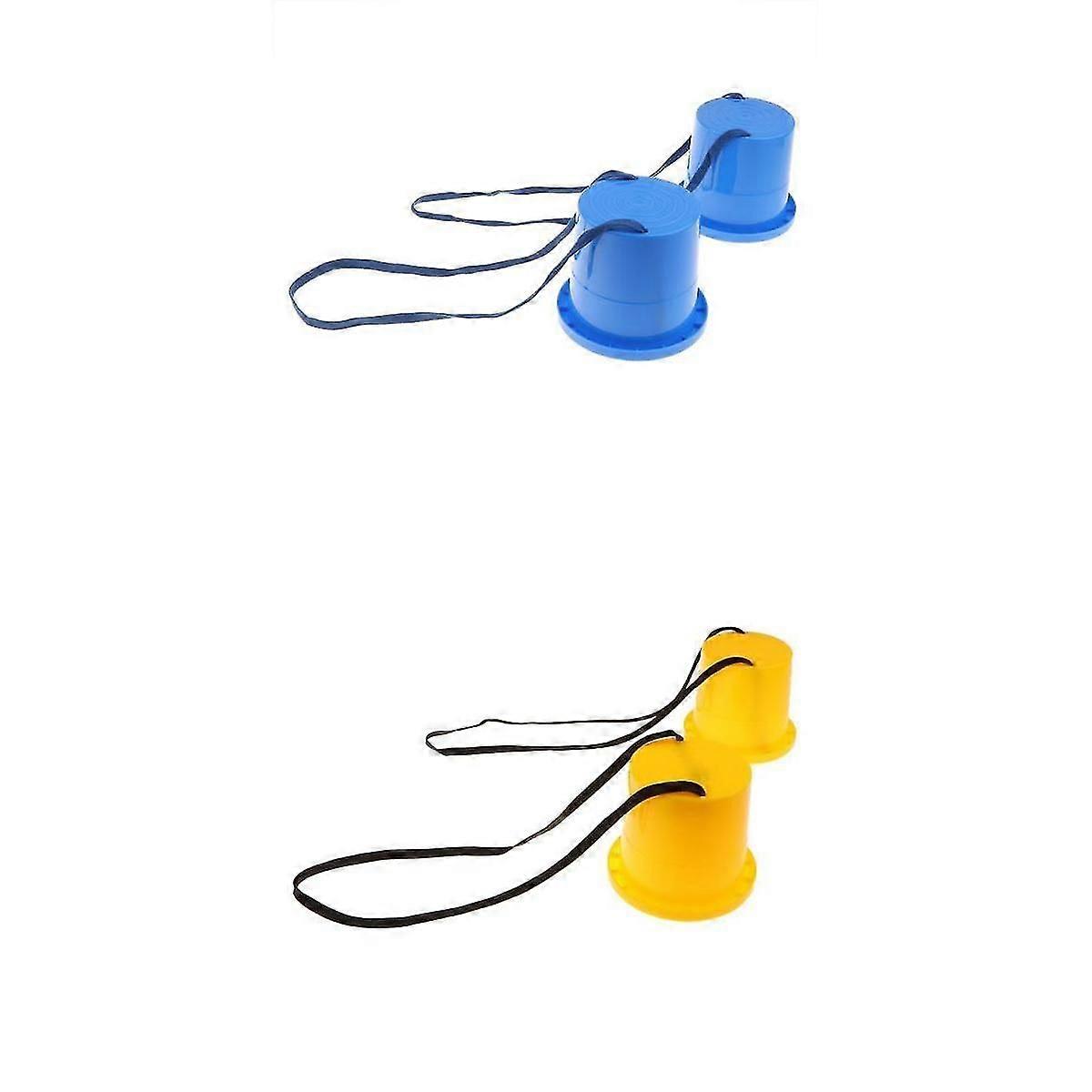 Jumping Stilts Walk Stilt Jump Kids Outddor Fun Sports Toy 2 Pair yellow blue