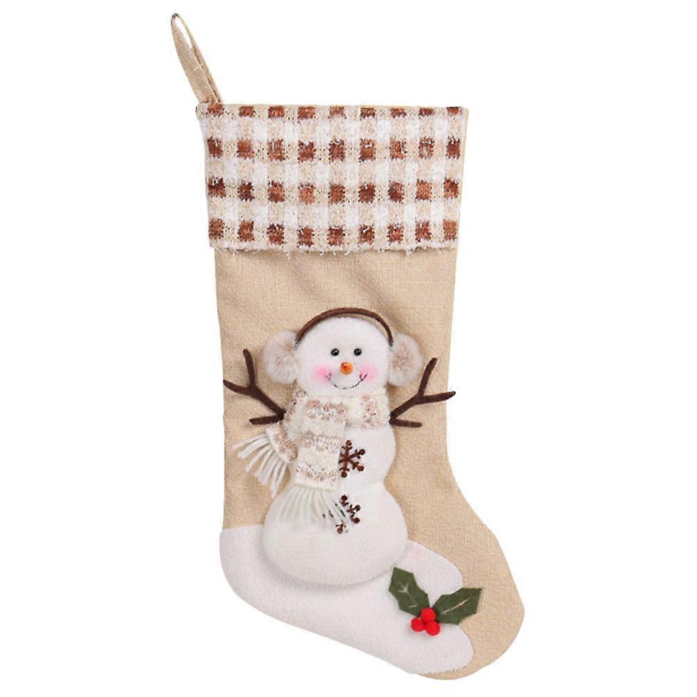Fireplace Mantel Stocking Holders Christmas Stocking Multi-Colored Sock-Shaped Festive Design For Christmas Celebration 1Pcs
