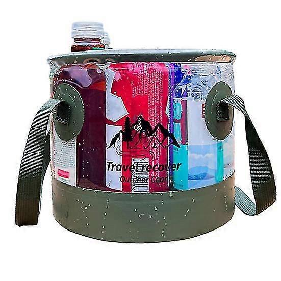10L Outdoor Folding Bucket Double Handle Multifunctional Portable Wash Basin Large Capacity Water Container Camping Fishing Collapsible Bucket