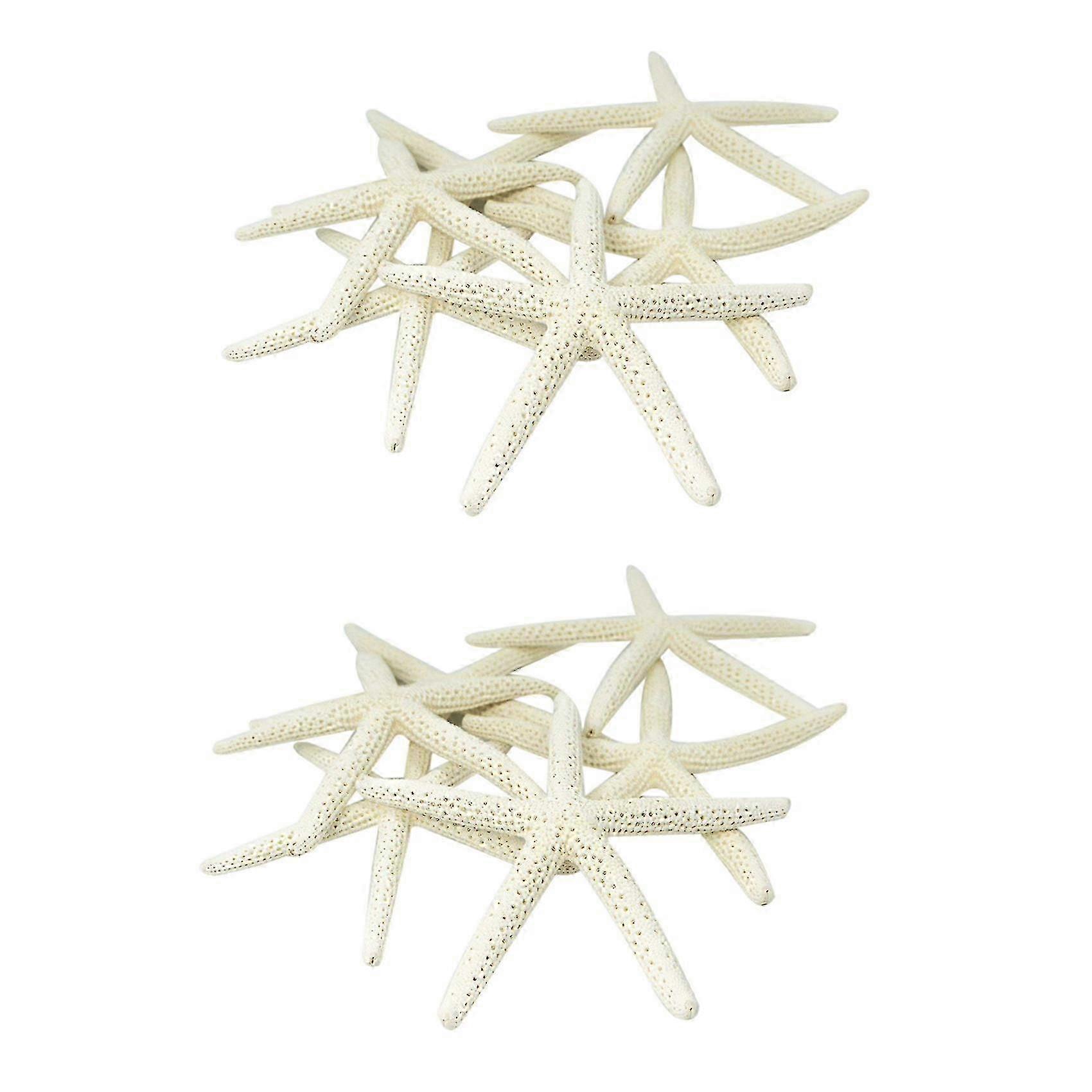 24pcs White Decorative Five-finger Starfish 5-10cm