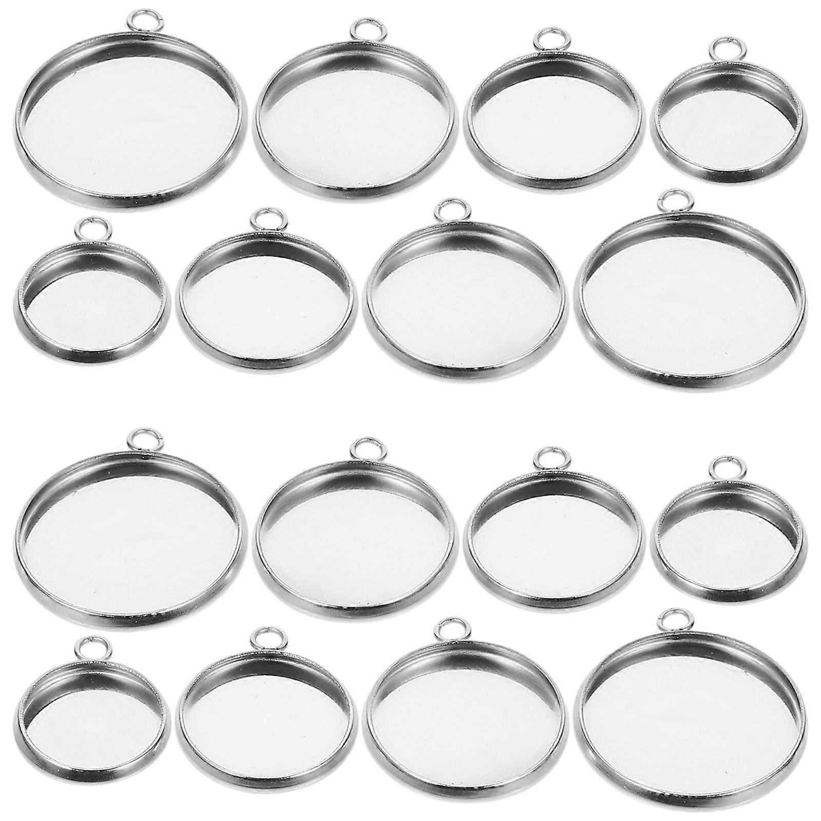 80pcs Stainless Steel Bezel Pendant Trays for DIY Jewelry Making – Smooth Blank Trays for Charms, Earrings, and Unique Crafts