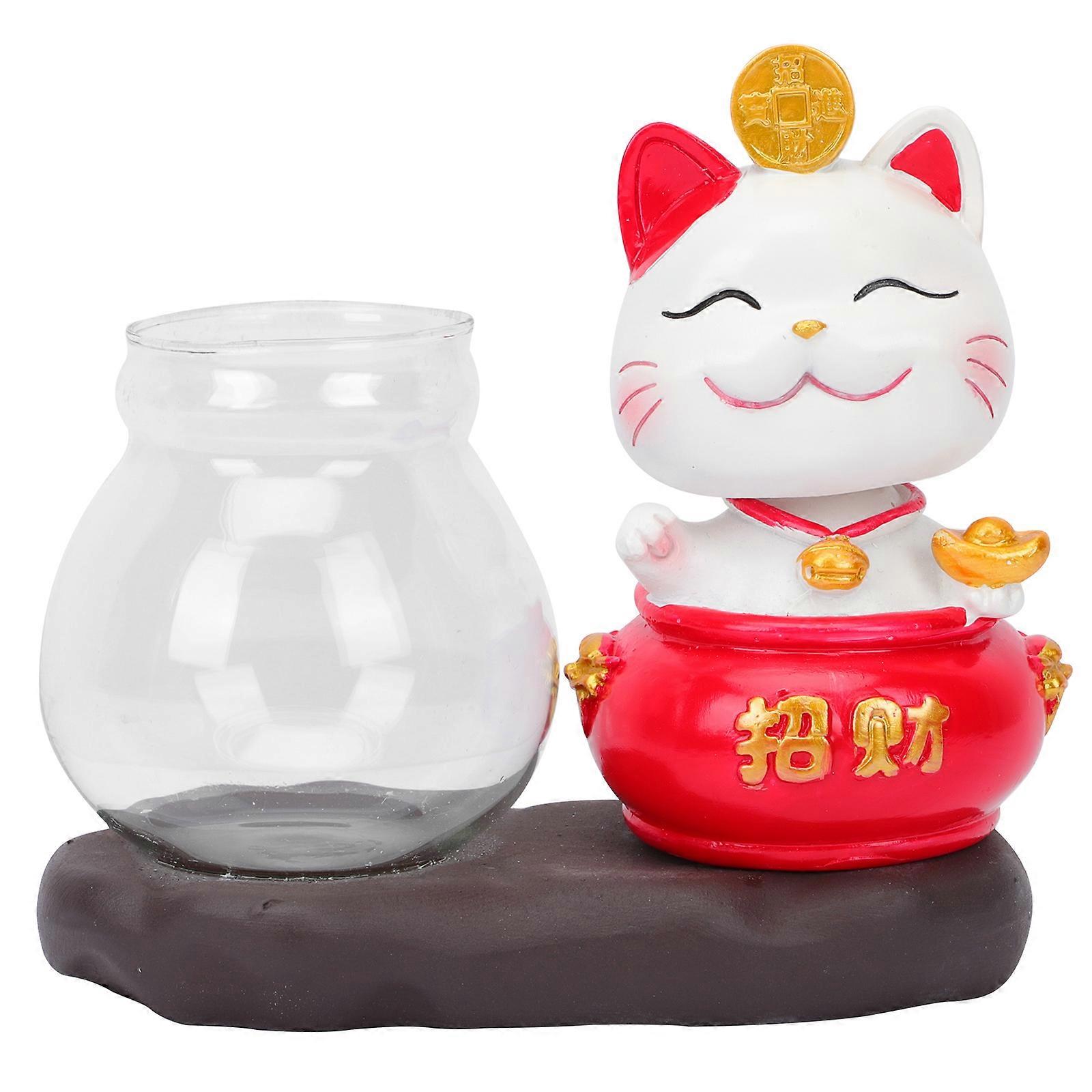 Resin Vase Water Planting Feature Stylish Desktop Decor Creative Cat Modeling Ornament