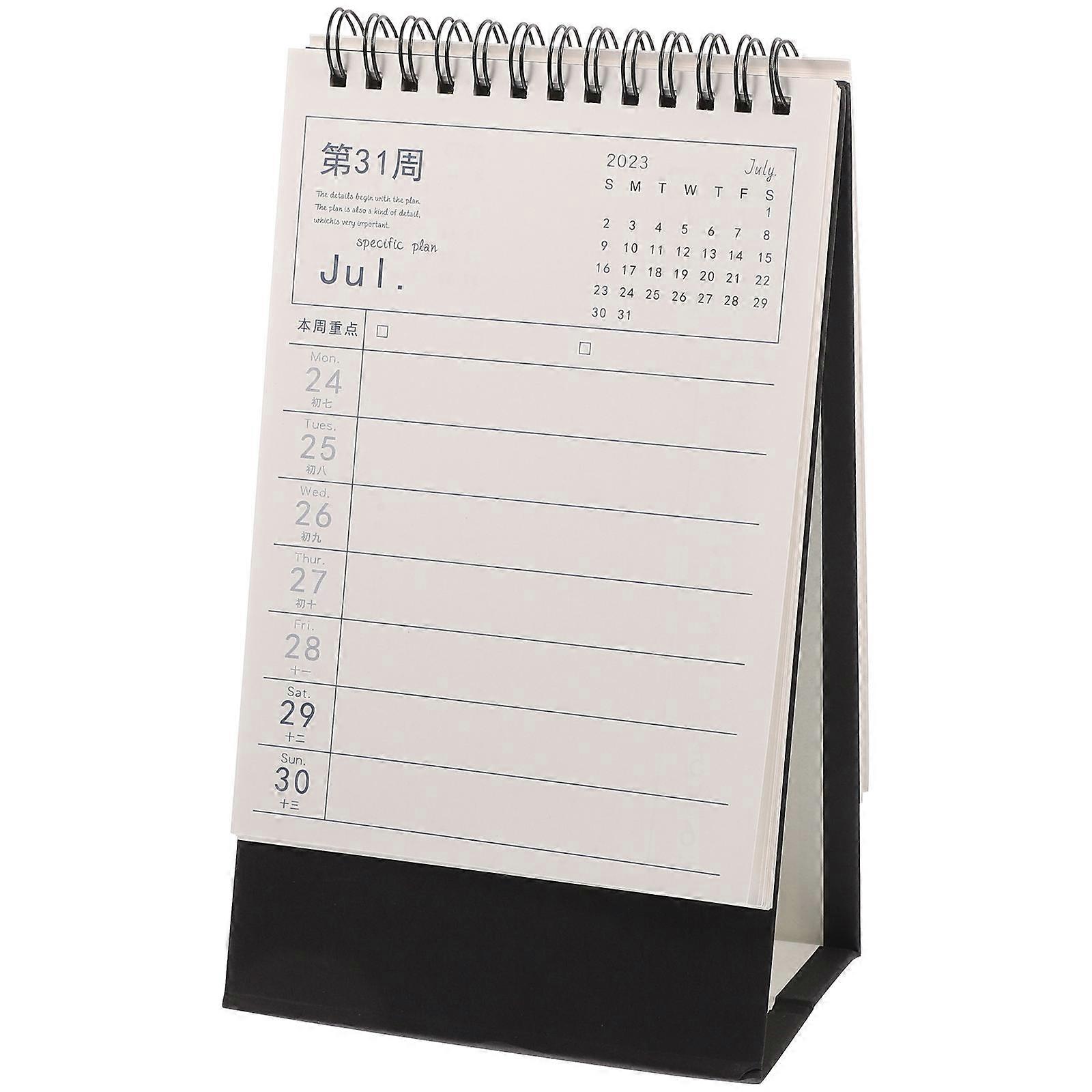 Delicate Desk Calendar Simple Desk Calendar 2023 Rabbit Year Office Use .5X12.5X8.4CM Note-taking 1Pack