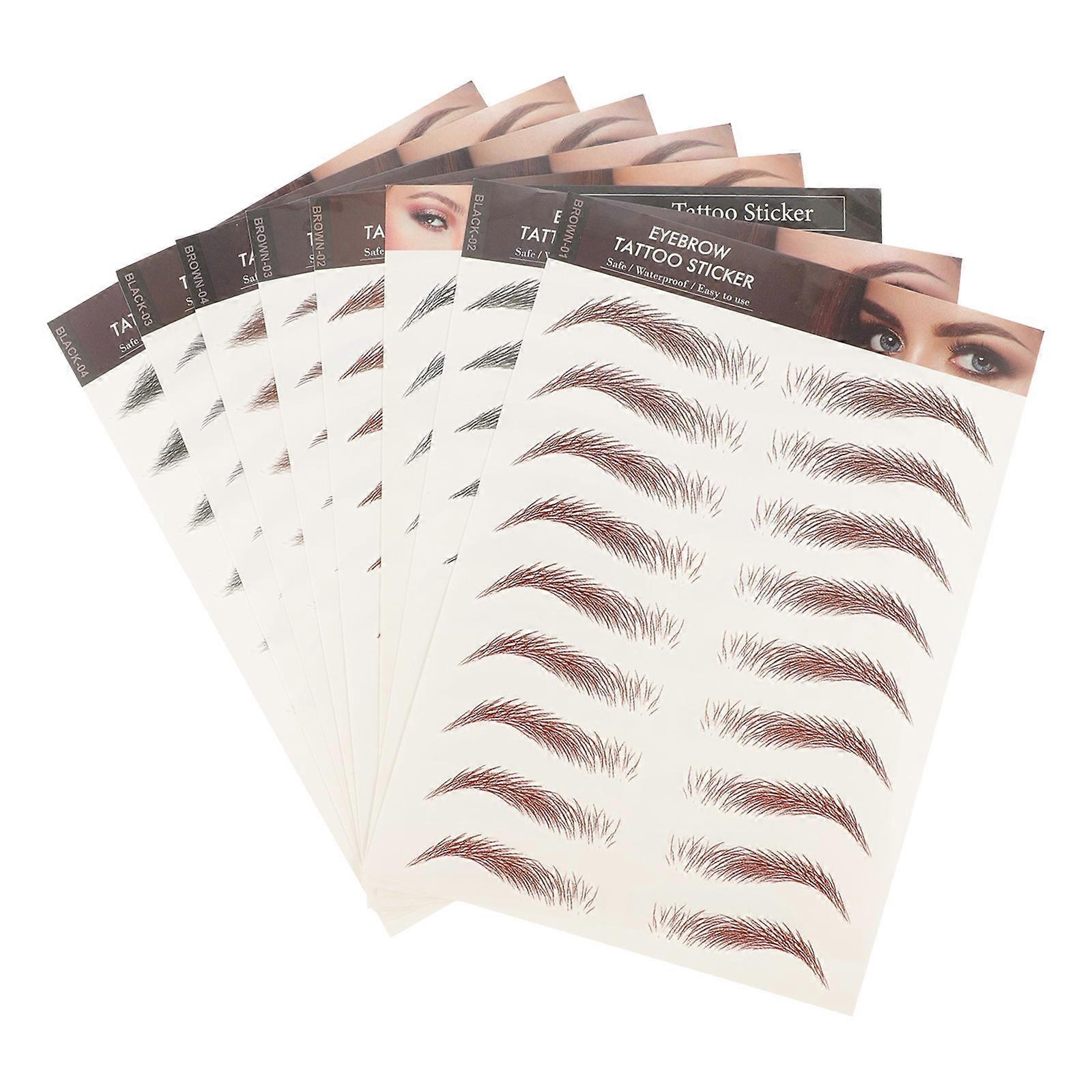 Eyebrow Shaping Stickers Waterproof For Beginners In Transfer Print Paper 8Pcs