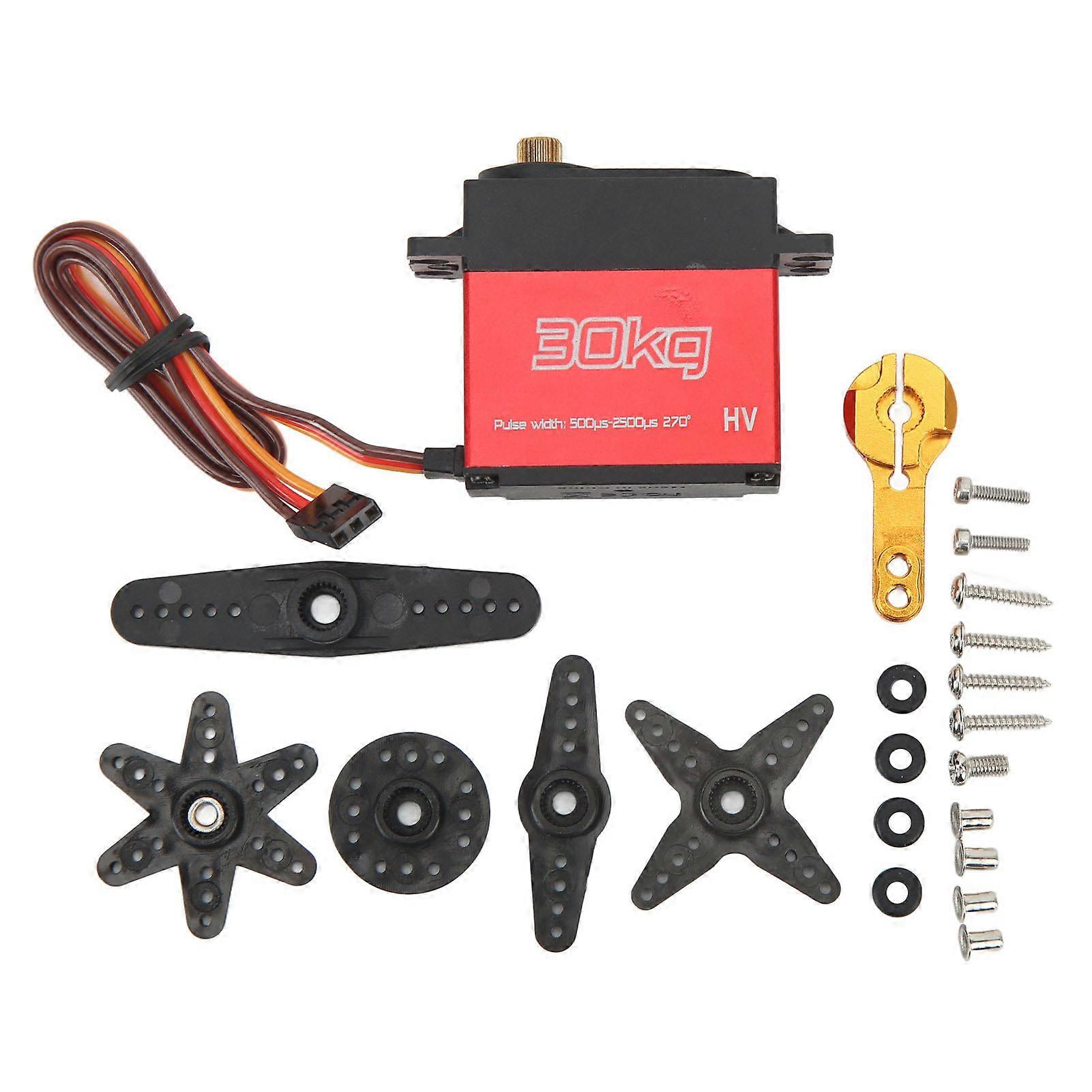 RC 30KG Servo 270 Degree Rotation High Accuracy Metal Gear RC Steering Servo with 25T Metal Servo Arm for 1/8 1/10 1/12 RC Car
