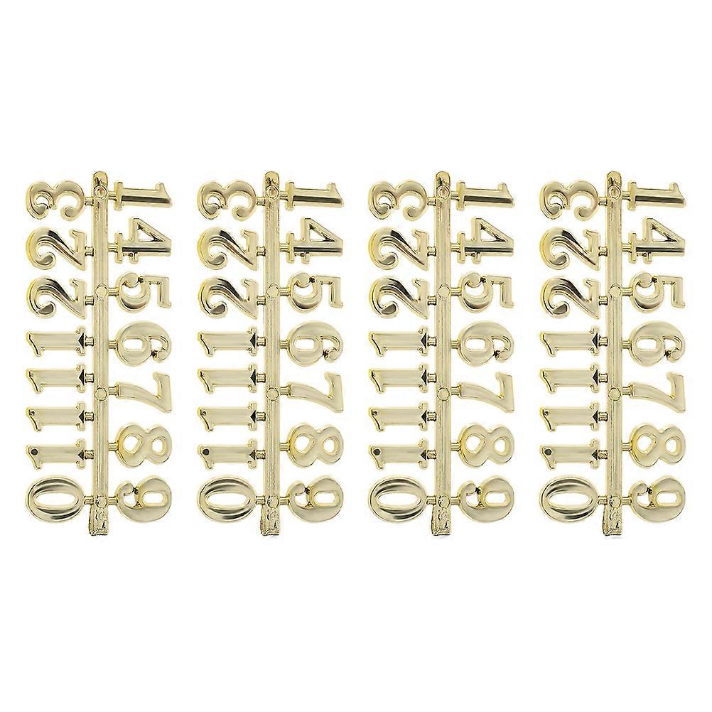 Clock Kit With Numbers Diy Clock Numerals Replacement Parts For Home Decoration Golden 4Set