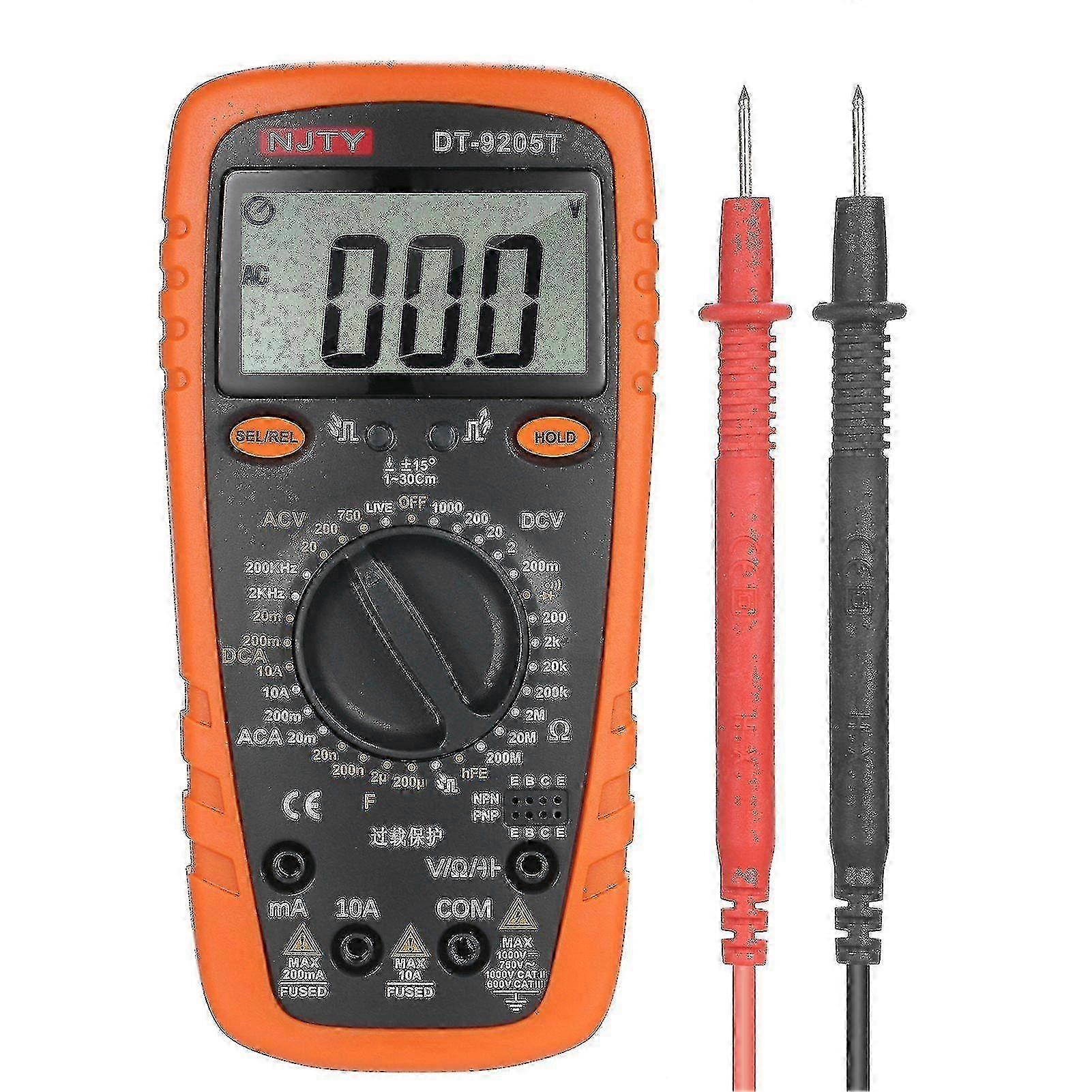 2000 Counts Universal Multimeter for Measuring AC/DC Current, Voltage, and Resistance