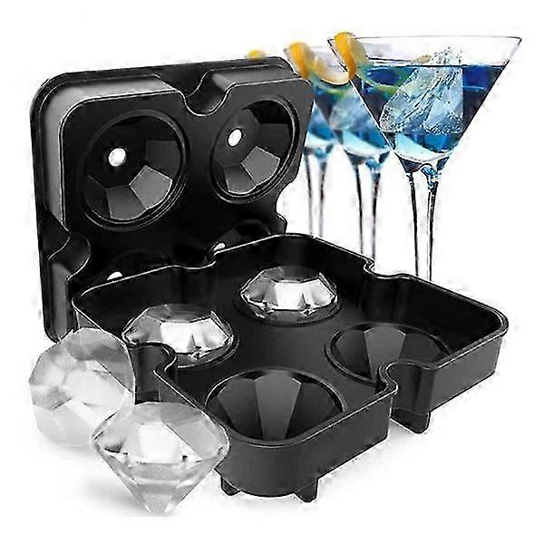 Diamond-Shaped Silicone Ice Cube Mold in Black