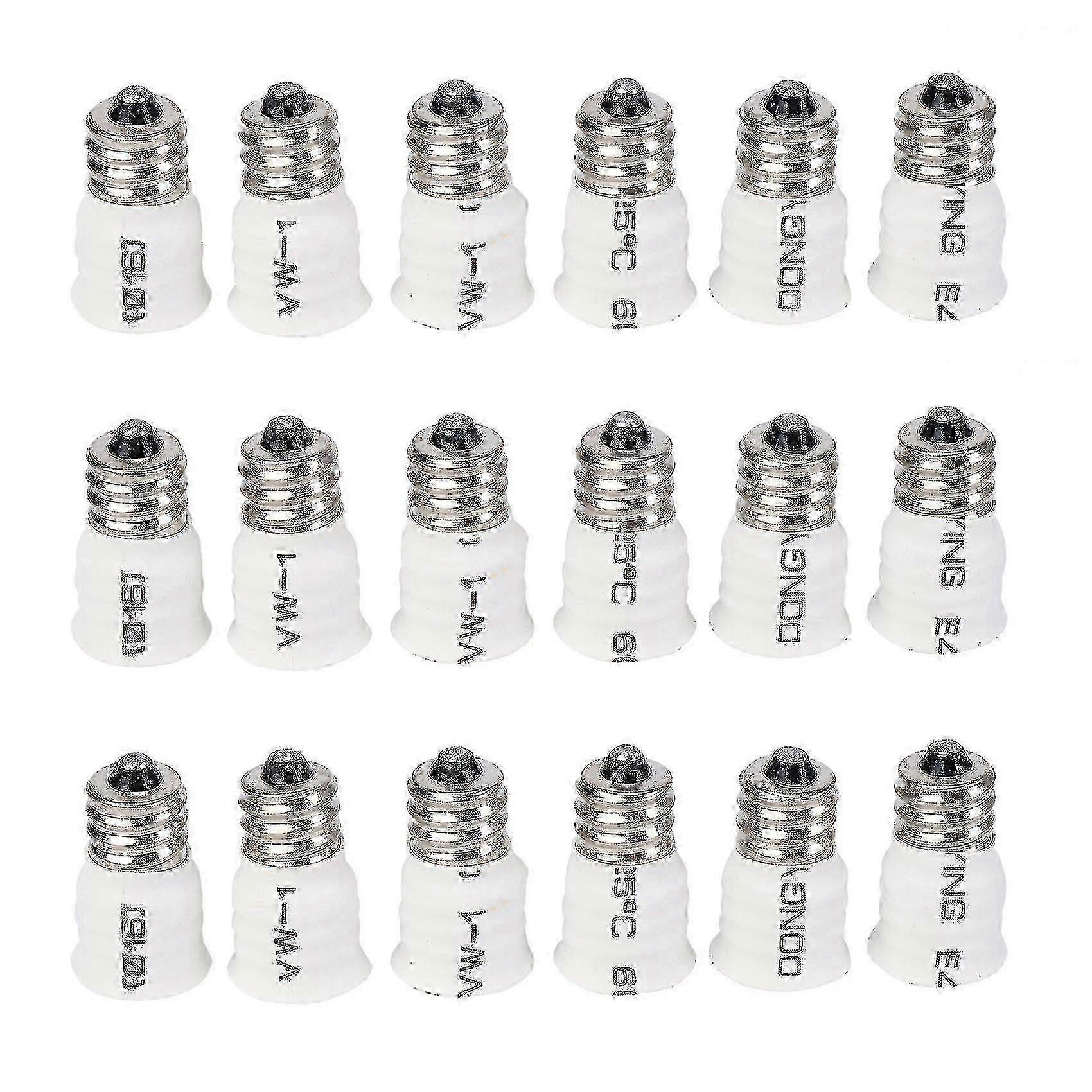 18-Pack E12 to E14 Socket Adapter White LED Bulb Holder for Lamp Base Conversion SZRH A-X