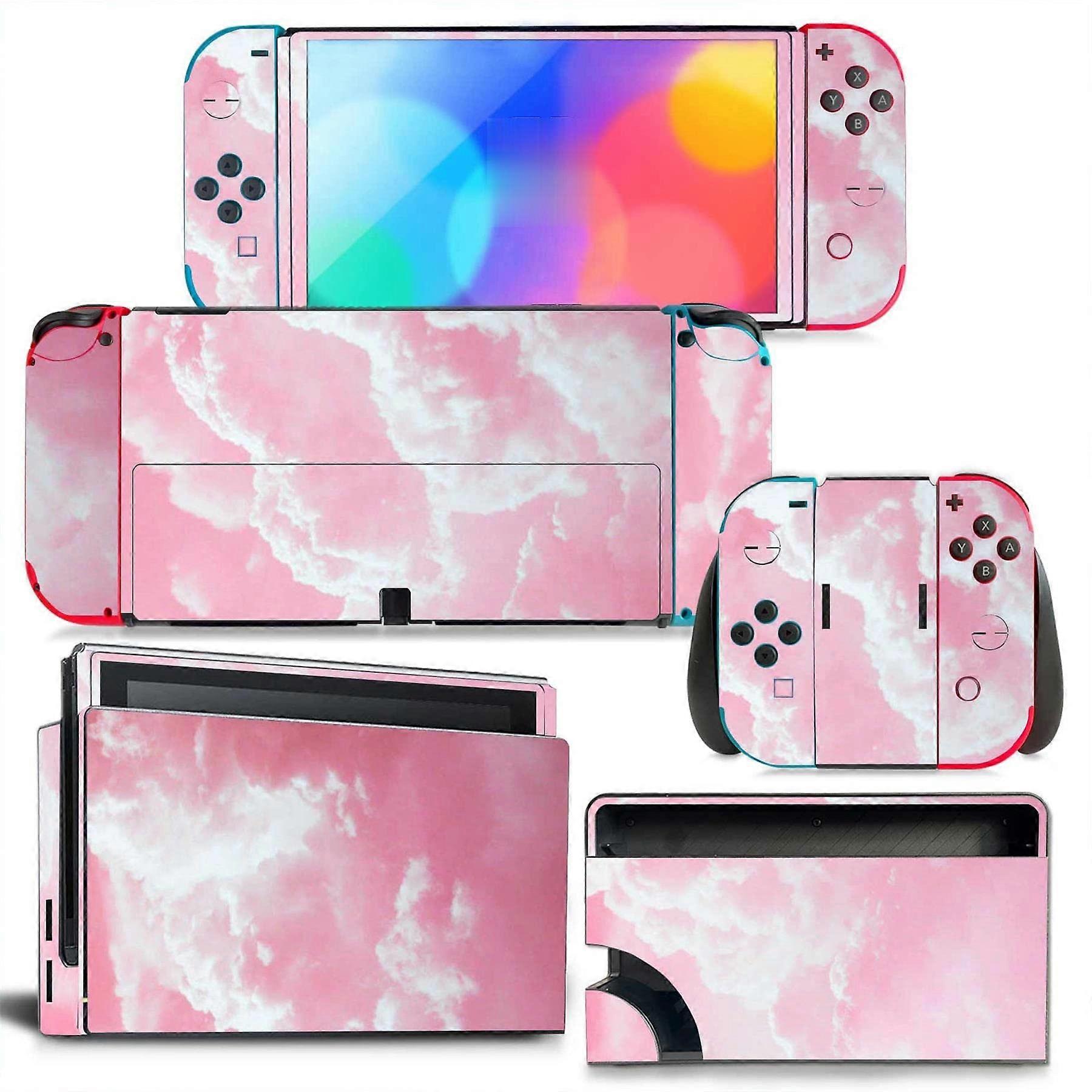 Sticker For Switch OLED Skin Vinyl Full-Wrap Cover For NS OLED Console, Joy-Con Dock, Grip