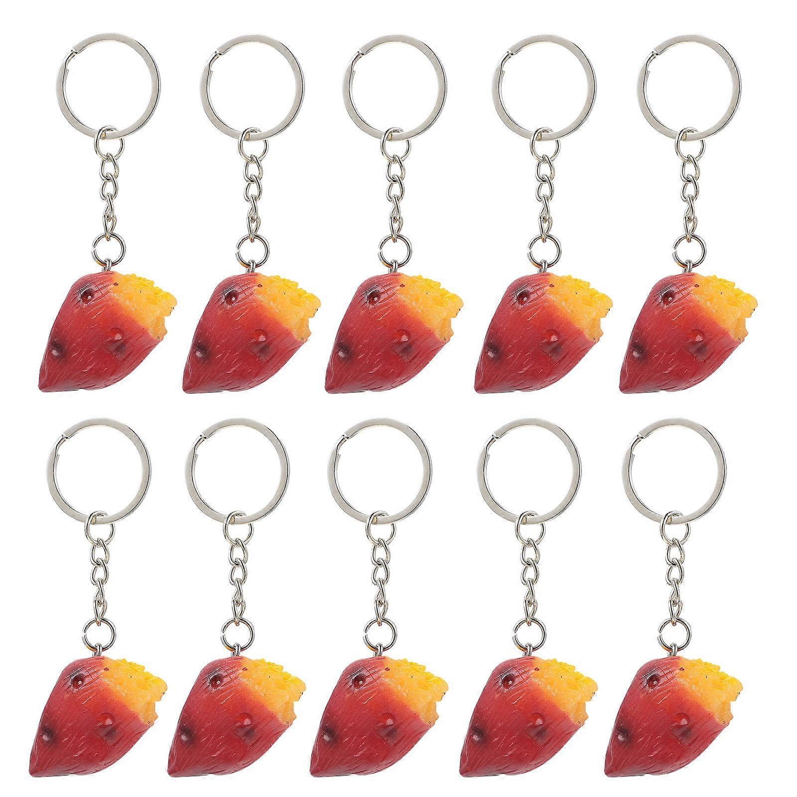 Sweet-Potato Key Chain Simulation Food Model for Hanging 10Pcs PVC Key Rings