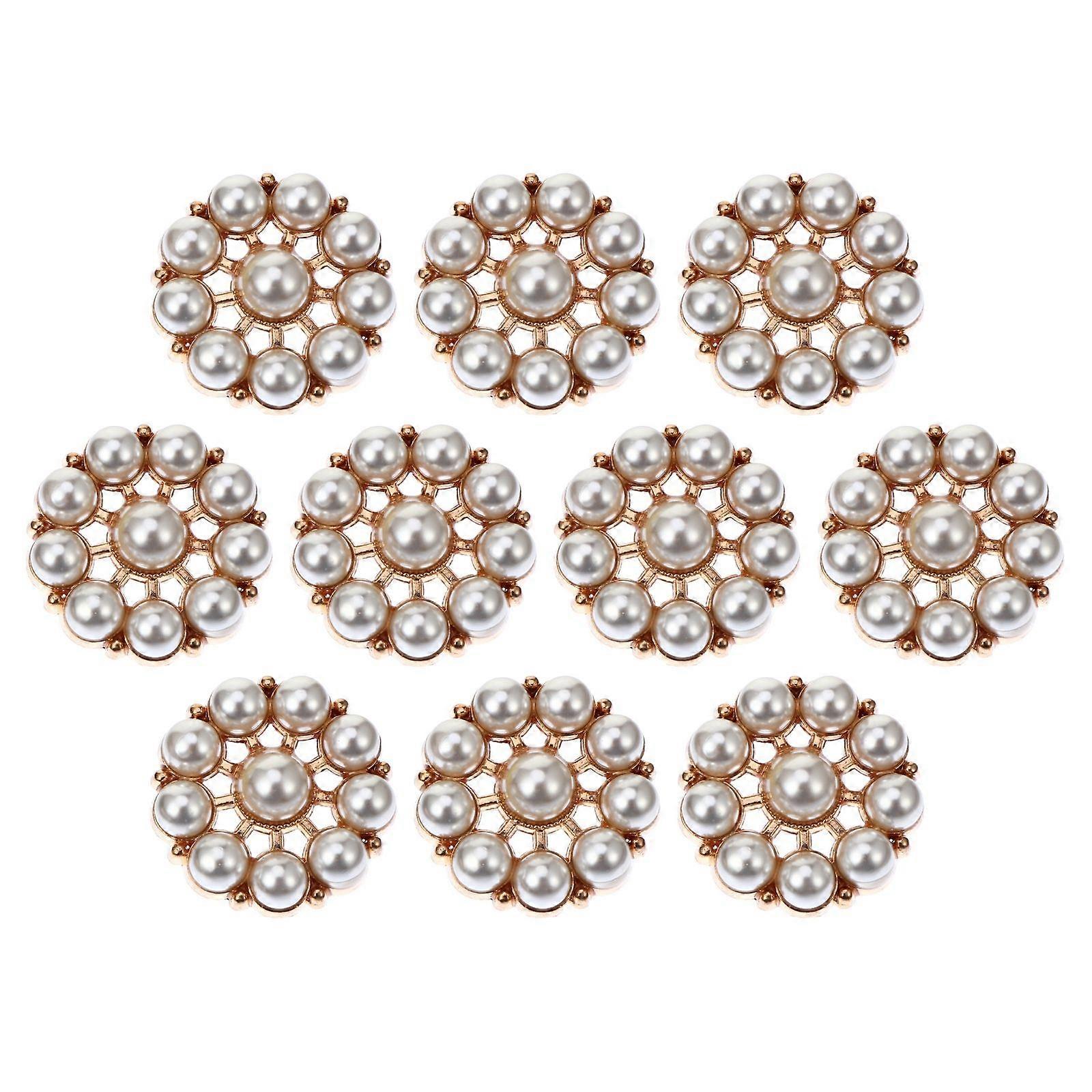 ヴィンテージパールシャンクボタンセットコート、レトロな衣類、DIY工芸品用のエレガントな縫製装飾(10個)