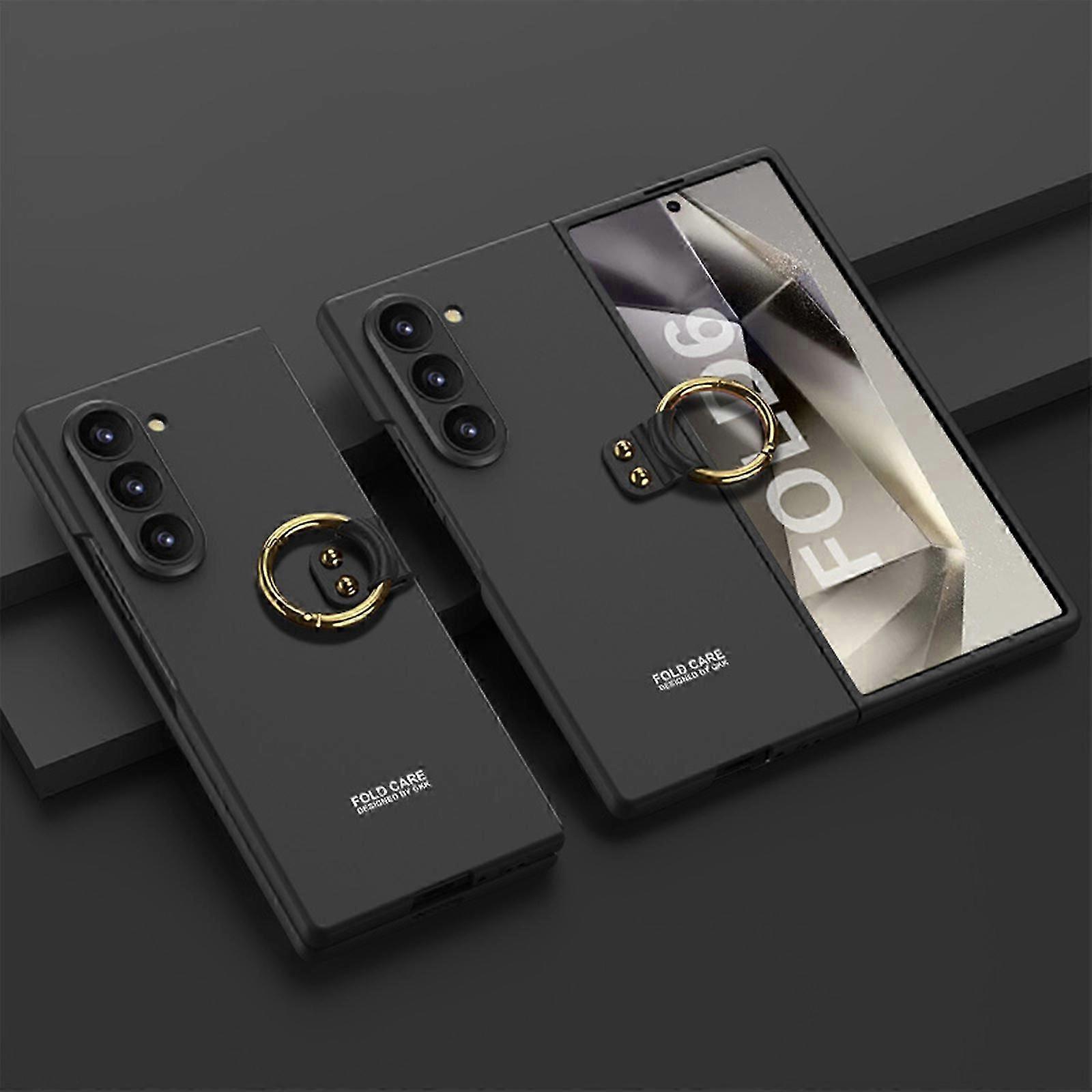 For Sansung Galaxy Z Fold 6 Case with 360 Rotatable Ring Kickstand, Ultra Thin Matte PC Anti-Fingerprint Scratch Resistant Protective Cover