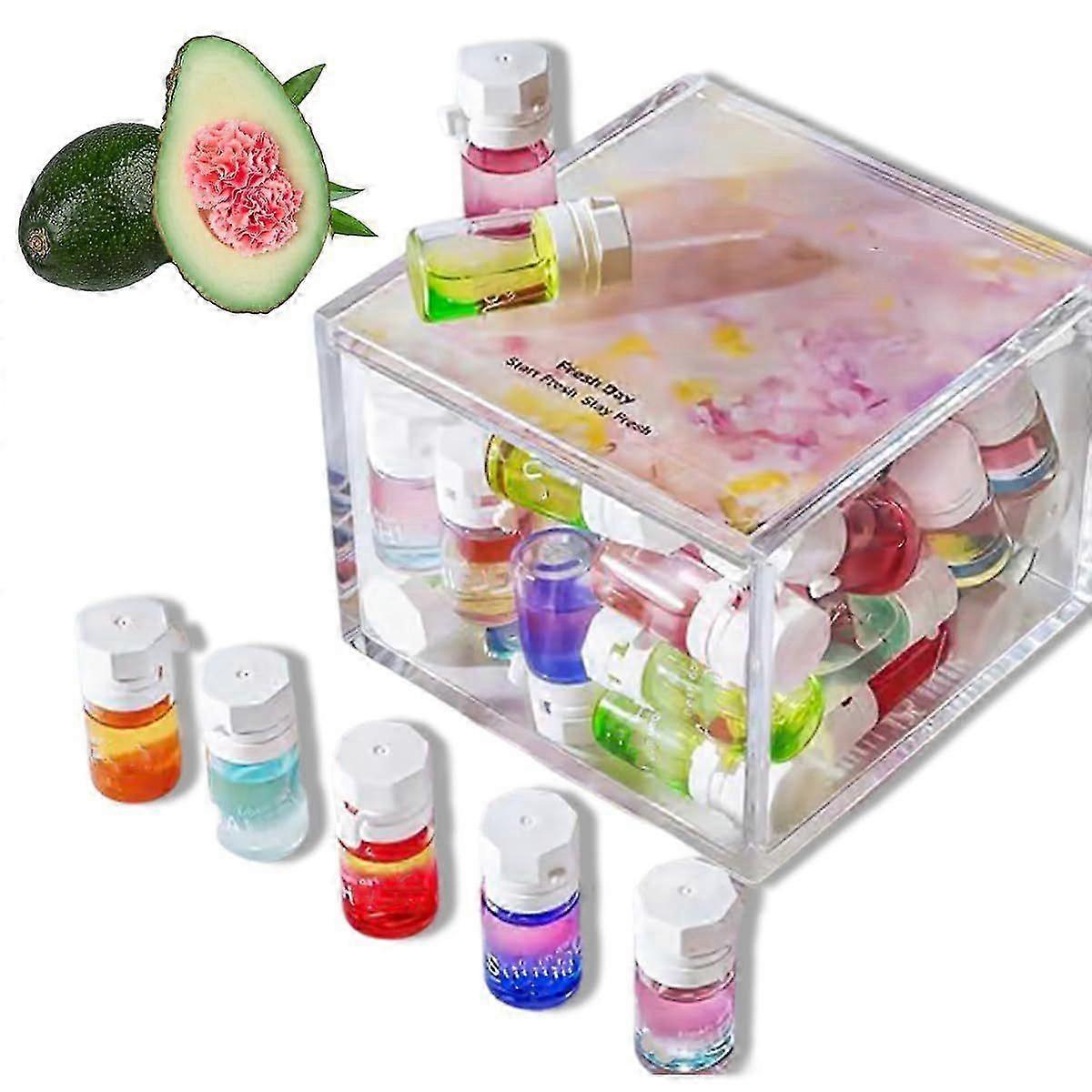 Perfumy i olejek do włosów 2 w 1 Awokado i kamelia Odżywienie dla puszących się, 10 sztuk Perfumy do włosów dla kobiet Długotrwałe, Zestaw olejków perfum do włosów do przywrócenia suchości