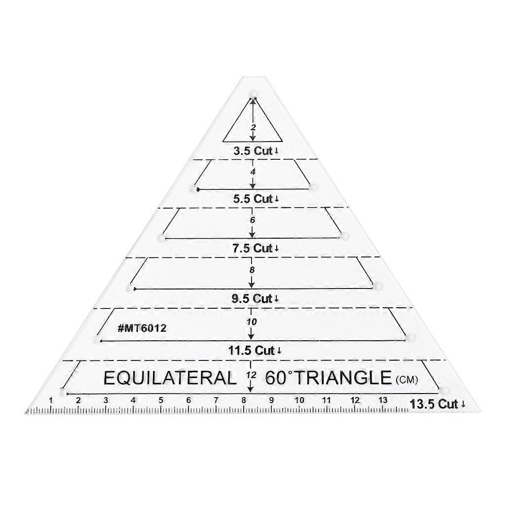 60 Degree Equilateral Triangle Quilt Ruler Beginner Accessory for Starter Sewing