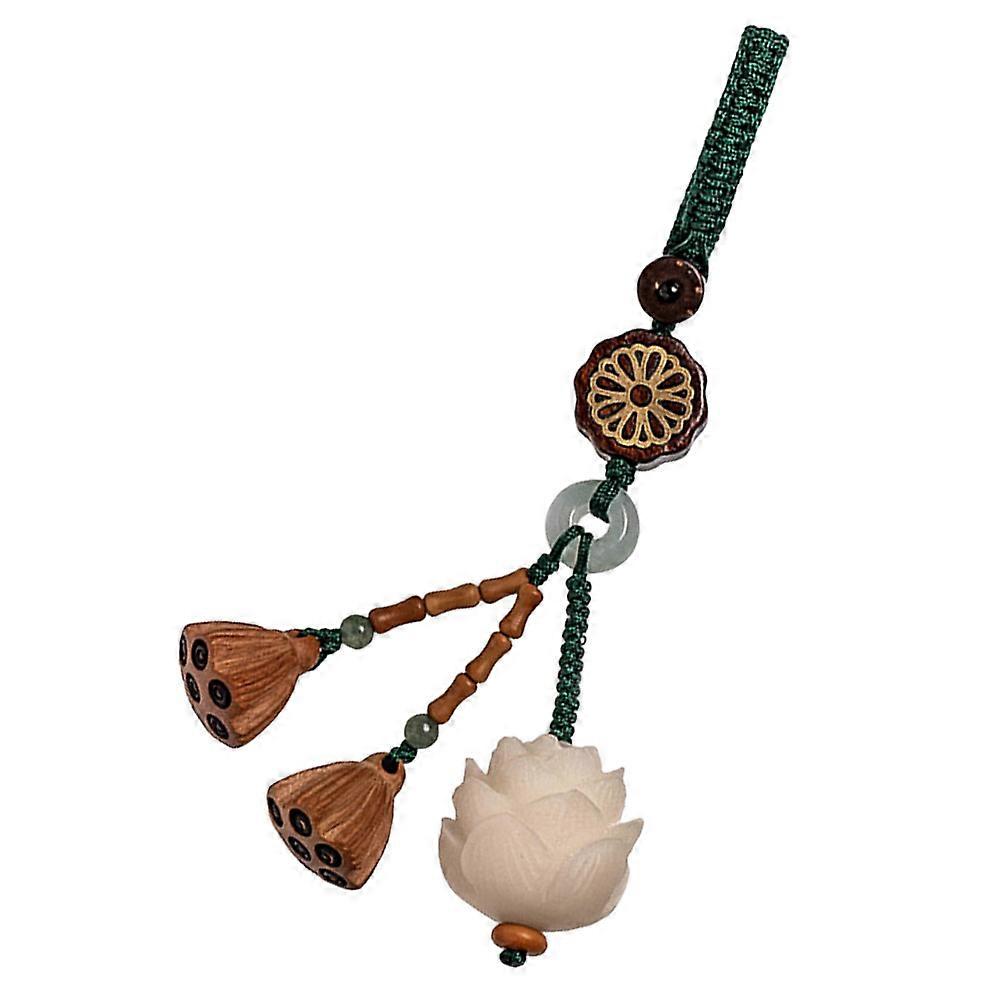 Multicolor Lotus Flower Phone Pendant Key Chain Made of Synthetic Material for Decor