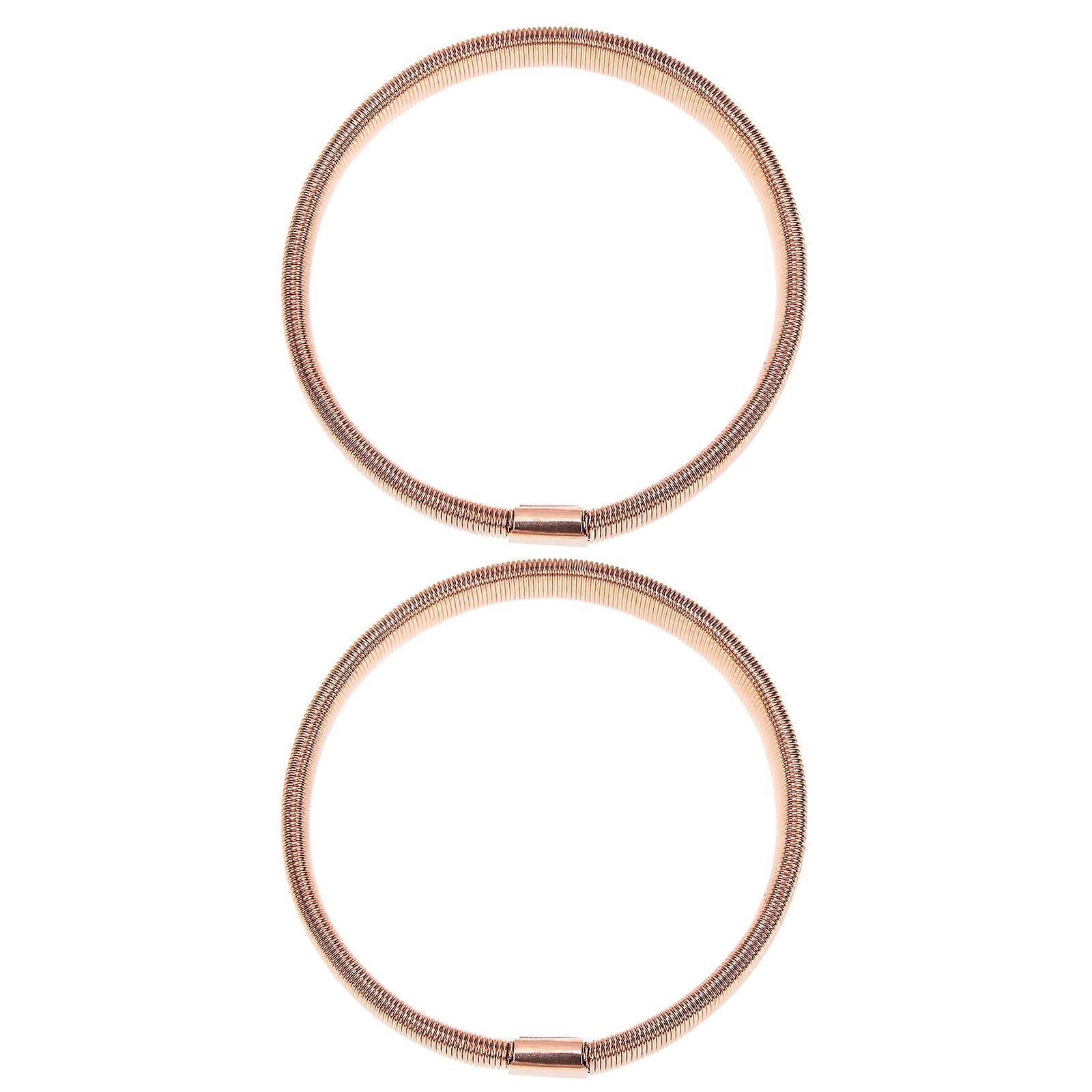 أساور أساور ذراع مطاطية من الذهب الوردي للرجال - حاملات أكمام قميص متينة للارتداء اليومي والحفلات والأزياء الأنيقة