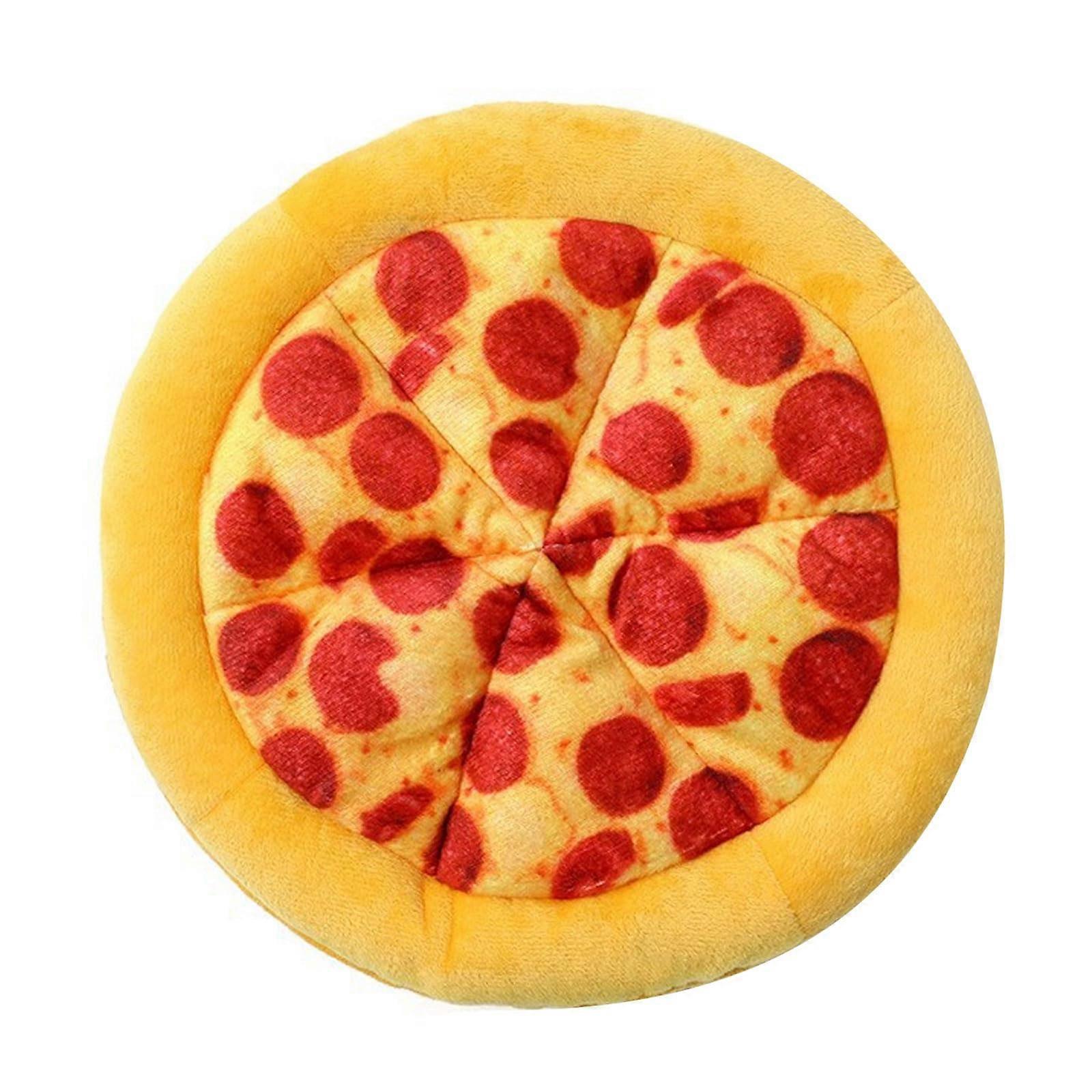 Simulation Pizza Pet Plush Toy for Indoor Chewing Training and Outdoor Interactive Activities, Durable and Soft Material