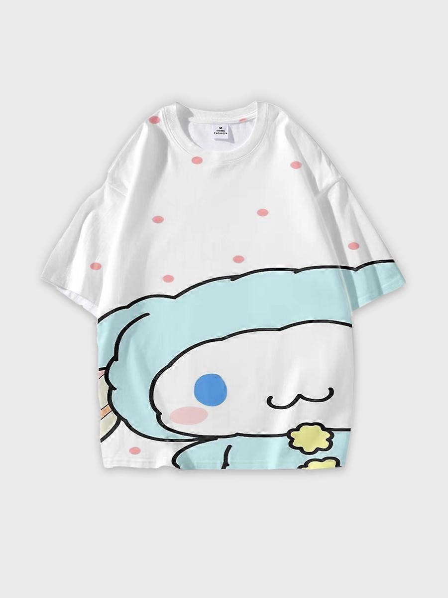 T-shirt round neck Cartoon Pattern loose short sleeve JW923