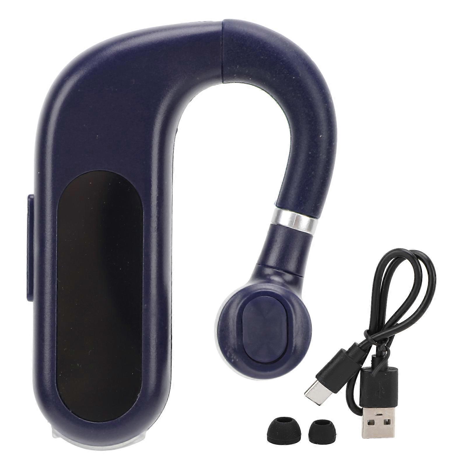 V13 Blue Single Bluetooth Earbud - Comfortable, Clear Sound, Rotatable, Dual Device Connect
