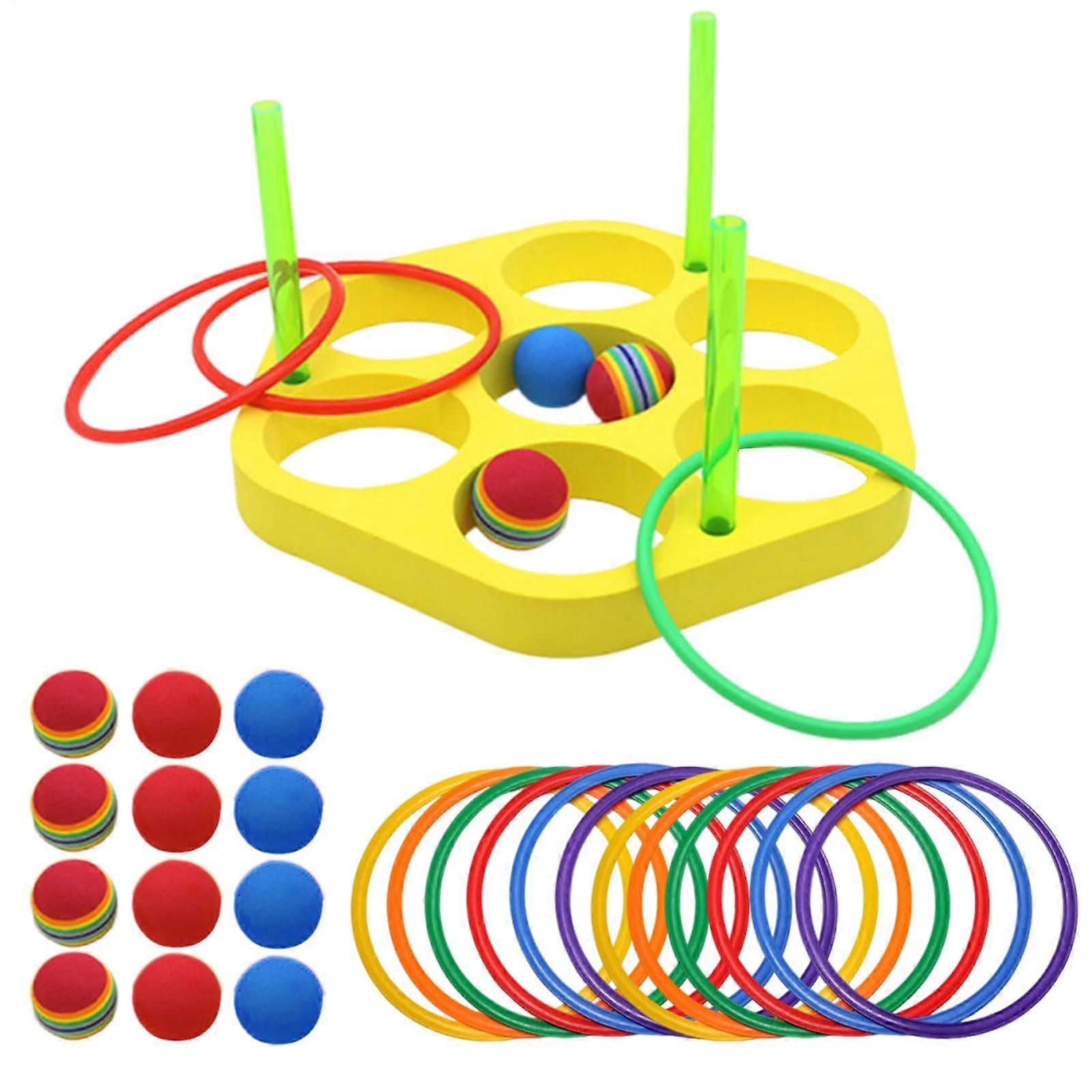 Inflatable Pool Ring Toss, Floating Water Hoop Game, Summer Pool Fun Aqua Ring Toss Challenge