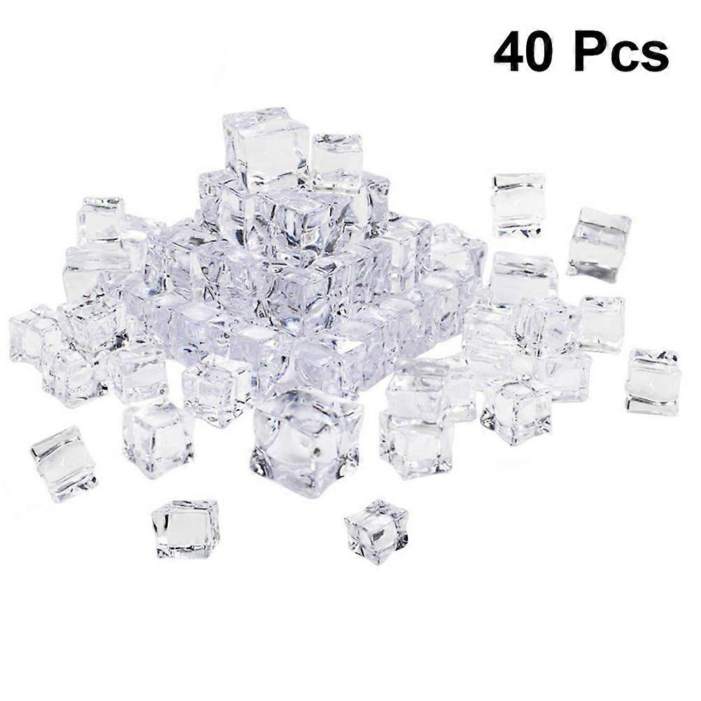Toy Ice Cubes Acrylic Ice Cubes Party Decorations 30mm Square Shape Transparent 40Pcs