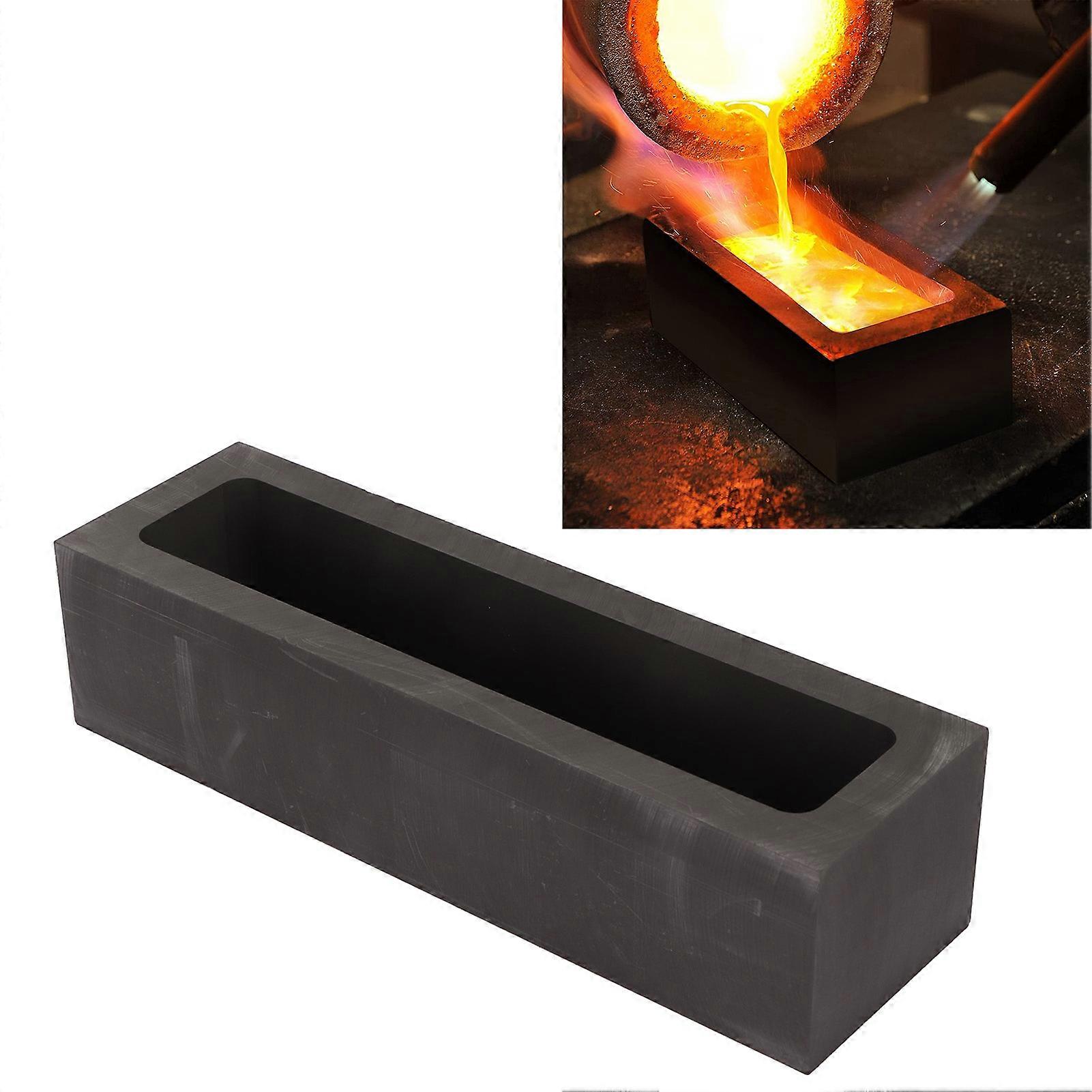 Graphite Ingot Mold 6.6lb Alchemy Capacity Rectangular Refining Graphite Casting Ingot Mould for Gold Silver Brass 