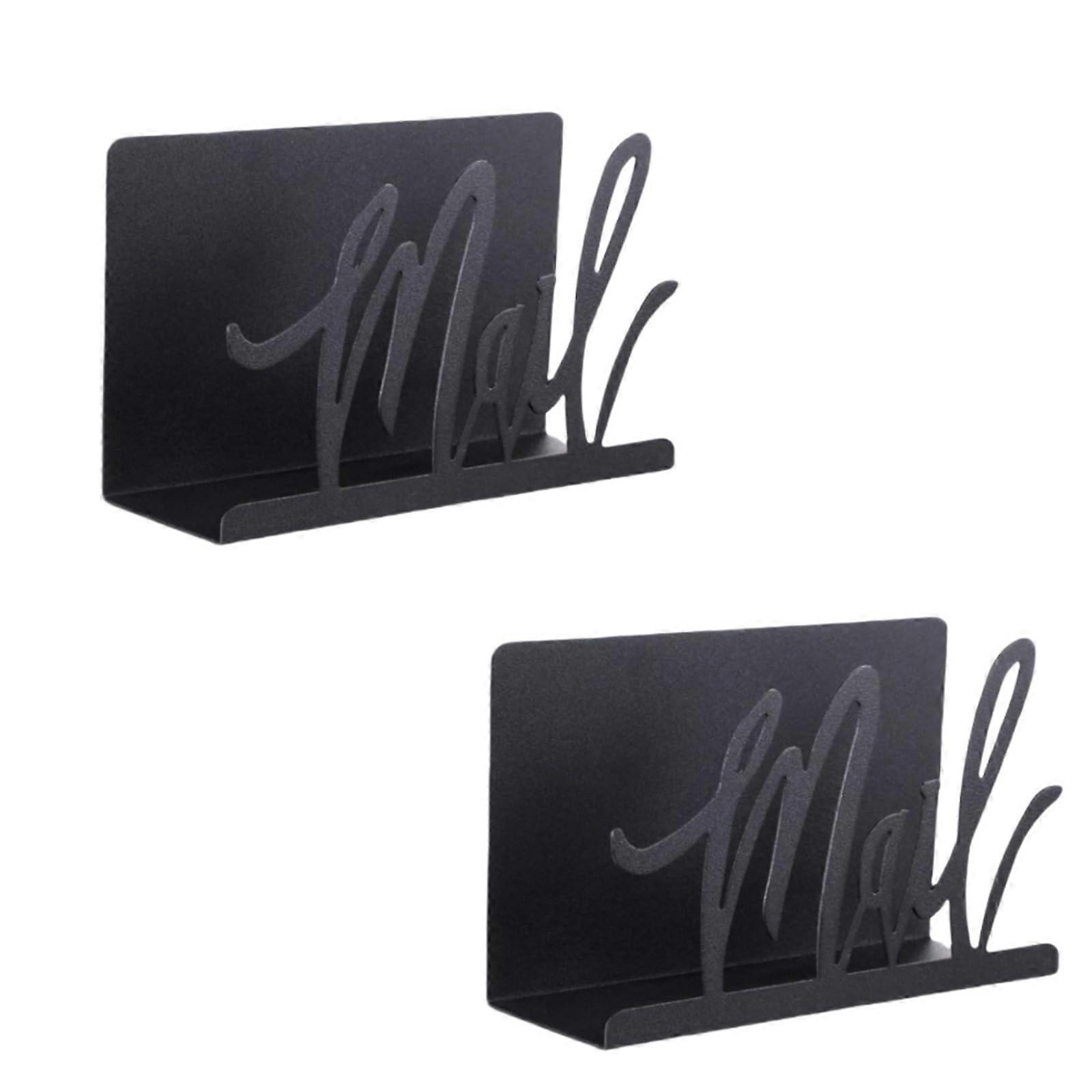 Metal Desktop Mail Organizer, Letter Stand, Envelope Storage Rack Keeps Mail Neatly Sorted Home Or Office Black Finish
