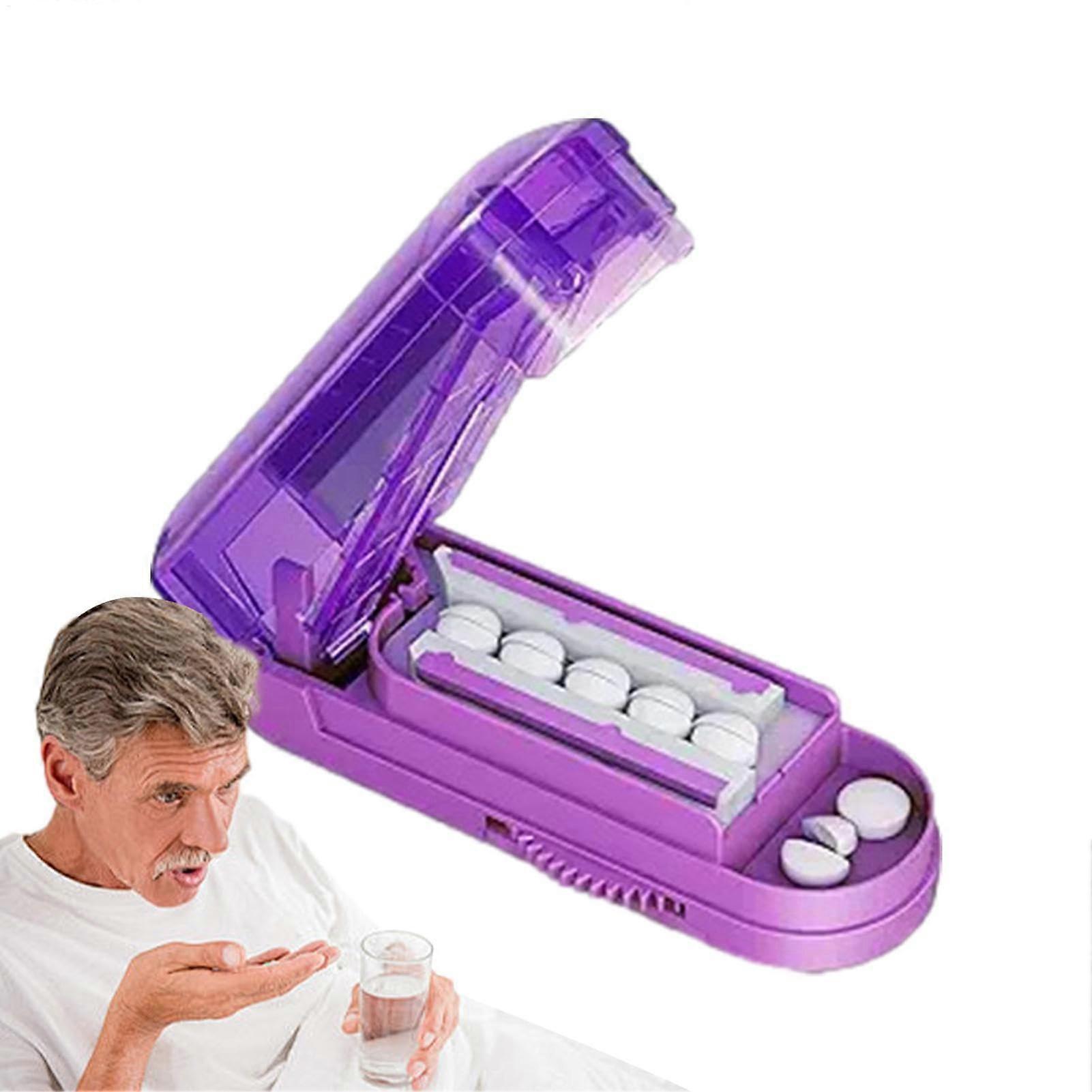 Pill Cutter For Small And Tiny Pills - Multi-Pill Cutter For Cutting Multiple Pills At Once - Purple