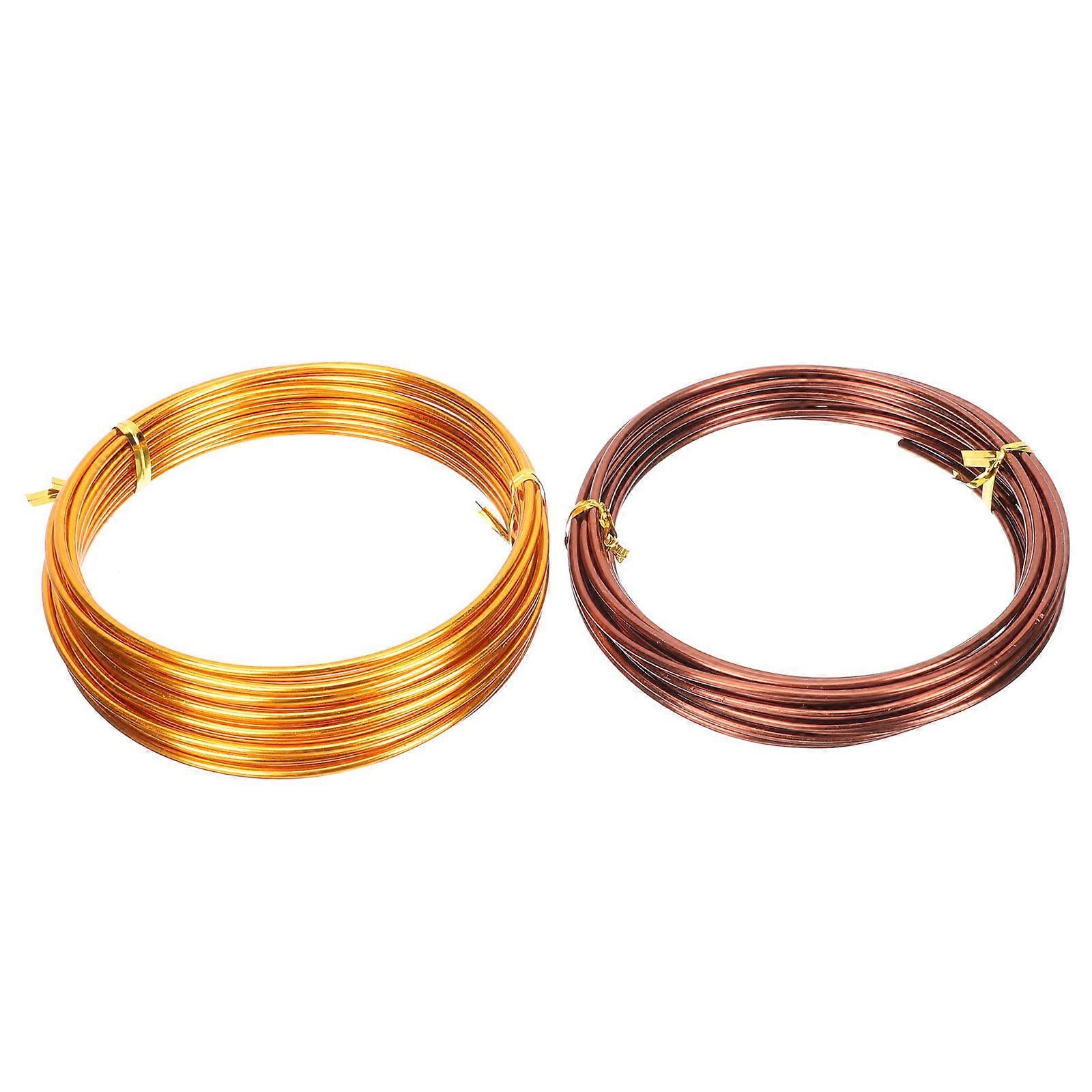 Aluminum Bonsai Wire for DIY Easy to Bend and Cut with Hands Brown Color 4pcs