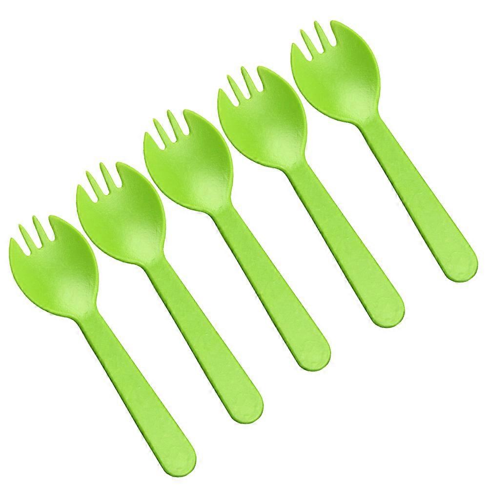 Plastic Sporks Made of Material NonToxic and for Kitchen Use Green 100 Pieces