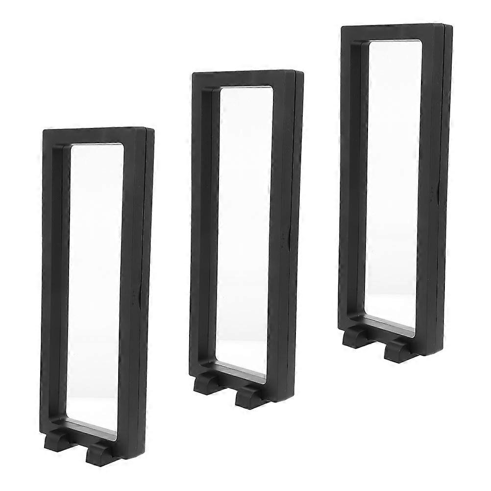 3 Sets Transparent Floating Jewelry Display Cases Holders for Rings & Coins, Compact & Organized Storage Design