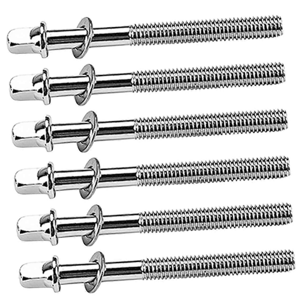 6 Pieces Snare Drum Tension Rods Drum Key Bolts for Jazz Drums, Durable and WearResistant for Replacement of Drum Lugs