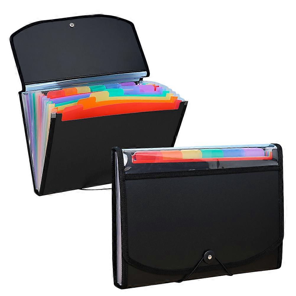 2pcs Multi Layer PVC File Folder Organizer, Portable Handheld Accordion File Bag for Documents, Receipts, Papers, Lightweight Reusable Storage for
