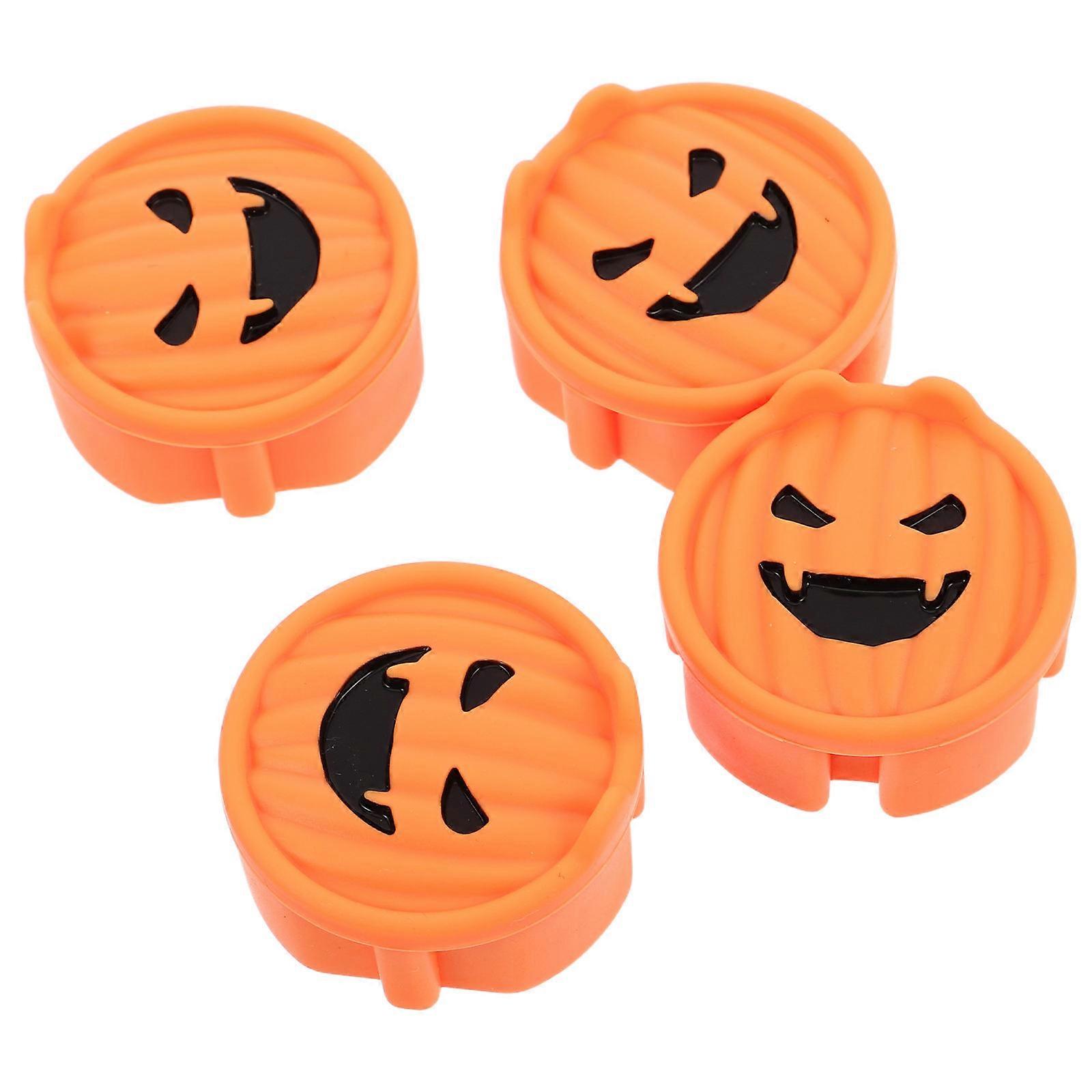 4PCS Childproof Outlet Plug Covers Durable Silicone Socket Safety Caps with Pumpkin Pattern Compatible with Standard Sockets