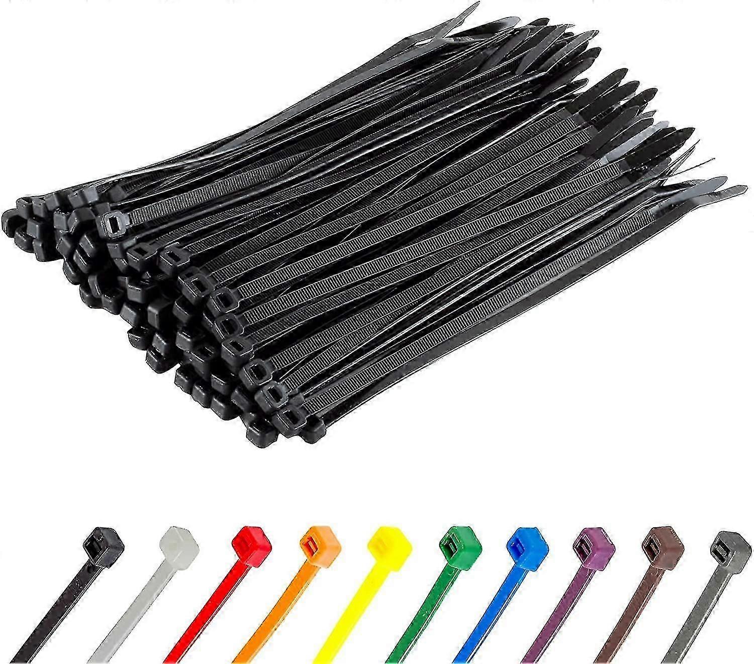 Βαρέων καθηκόντων μακριές ασημένιες γραβάτες καλωδίων, 370mm X 4.8mm, πακέτο των 100, premium νάιλον φερμουάρ