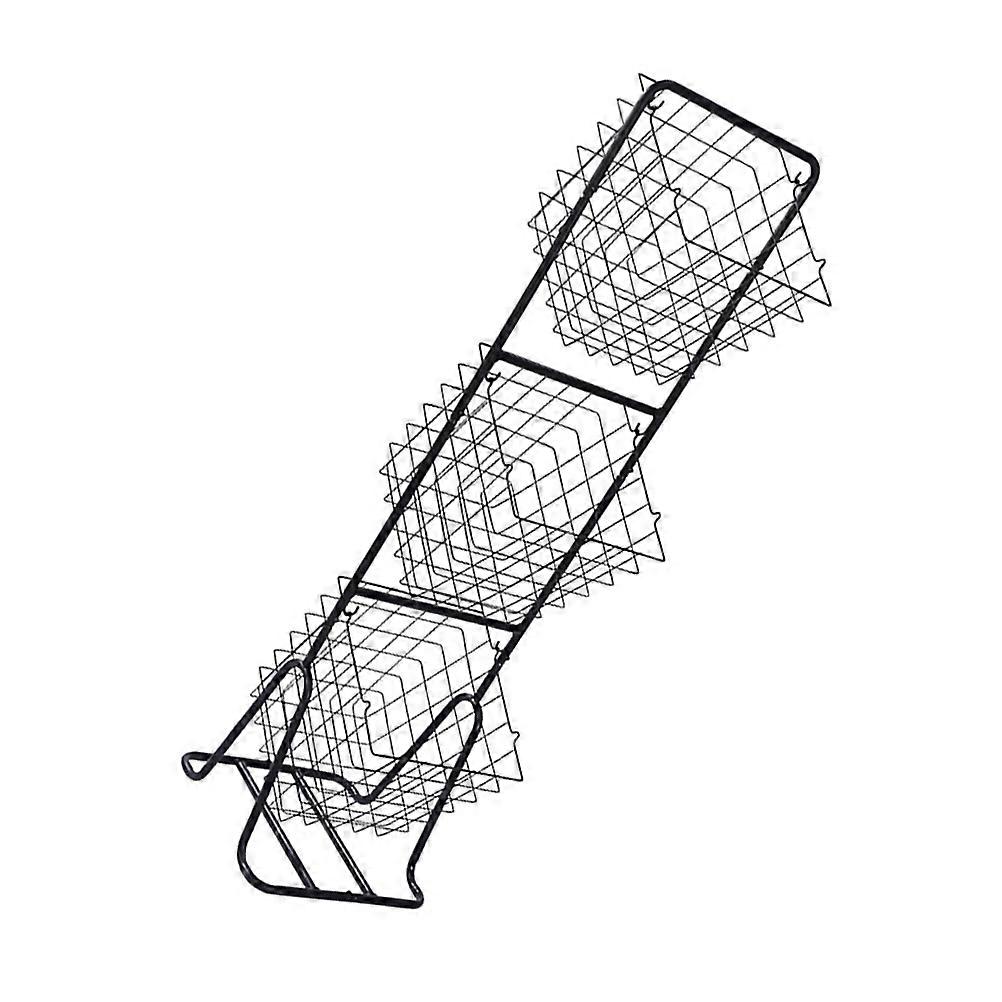 Three-Layer Storage Rack Floor-Standing Storage Shelf Iron Material For Kitchen Sundries Books Magazines 42.5×13×12.2in 1Pack