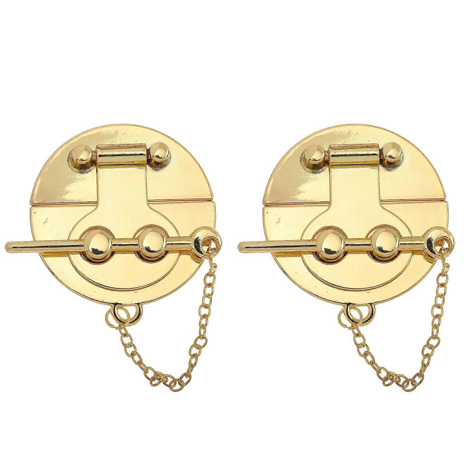 Latch Hardware Box Latch Lock Buckle Round Zinc Alloy For Wooden Boxes Home Use 2Pcs