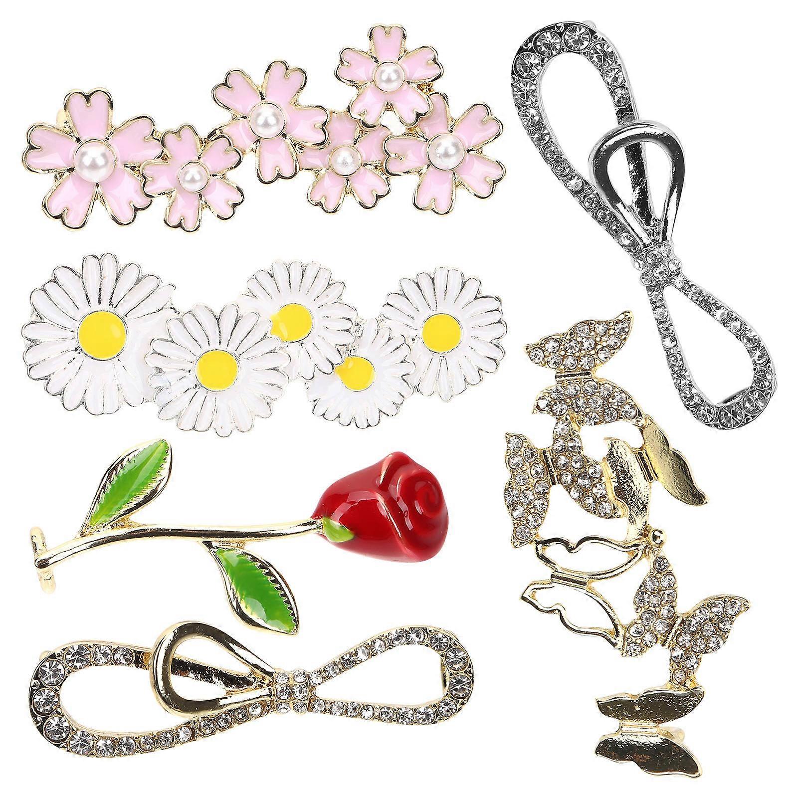 7pcs Shoelace Charms Butterfly Flower Charm Clips for Sneaker Shoelace Decoration