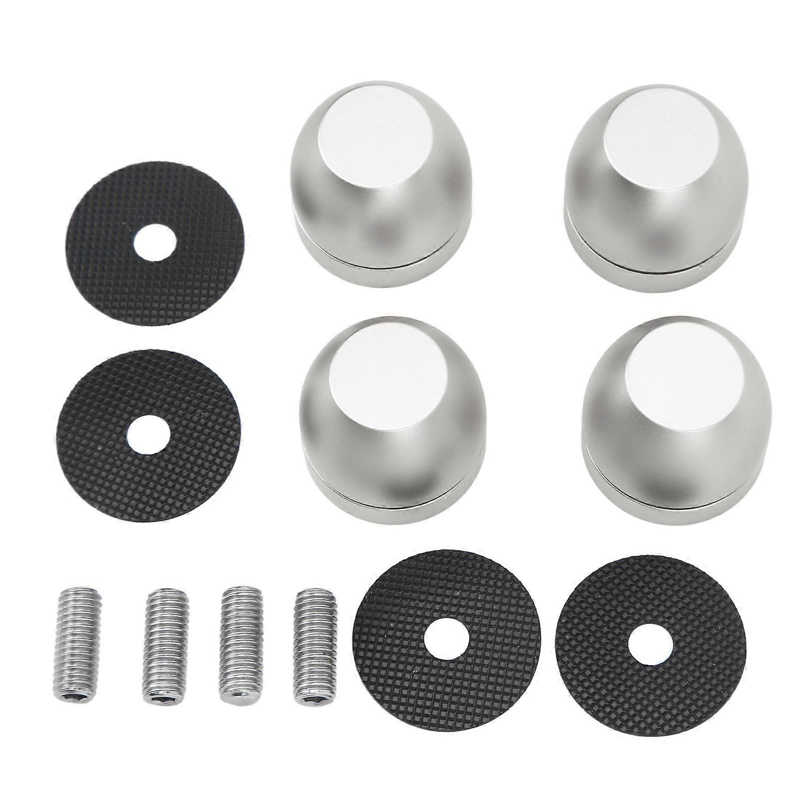 Speaker Isolation Stand Feet Set Aluminum Alloy Amplifier Base Pads o Shock Absorption Pads Silver