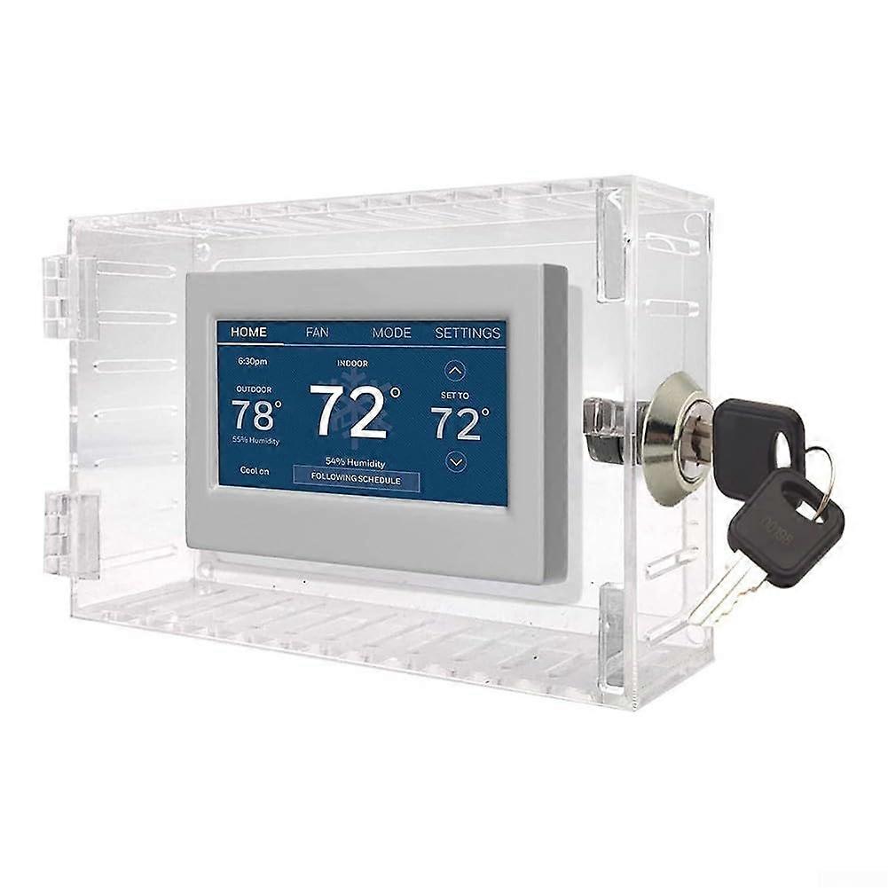 Weather Resistant Thermostat Cover With Two Keys, Durable Plastic, Fits Standard Thermostats, Secure Protection