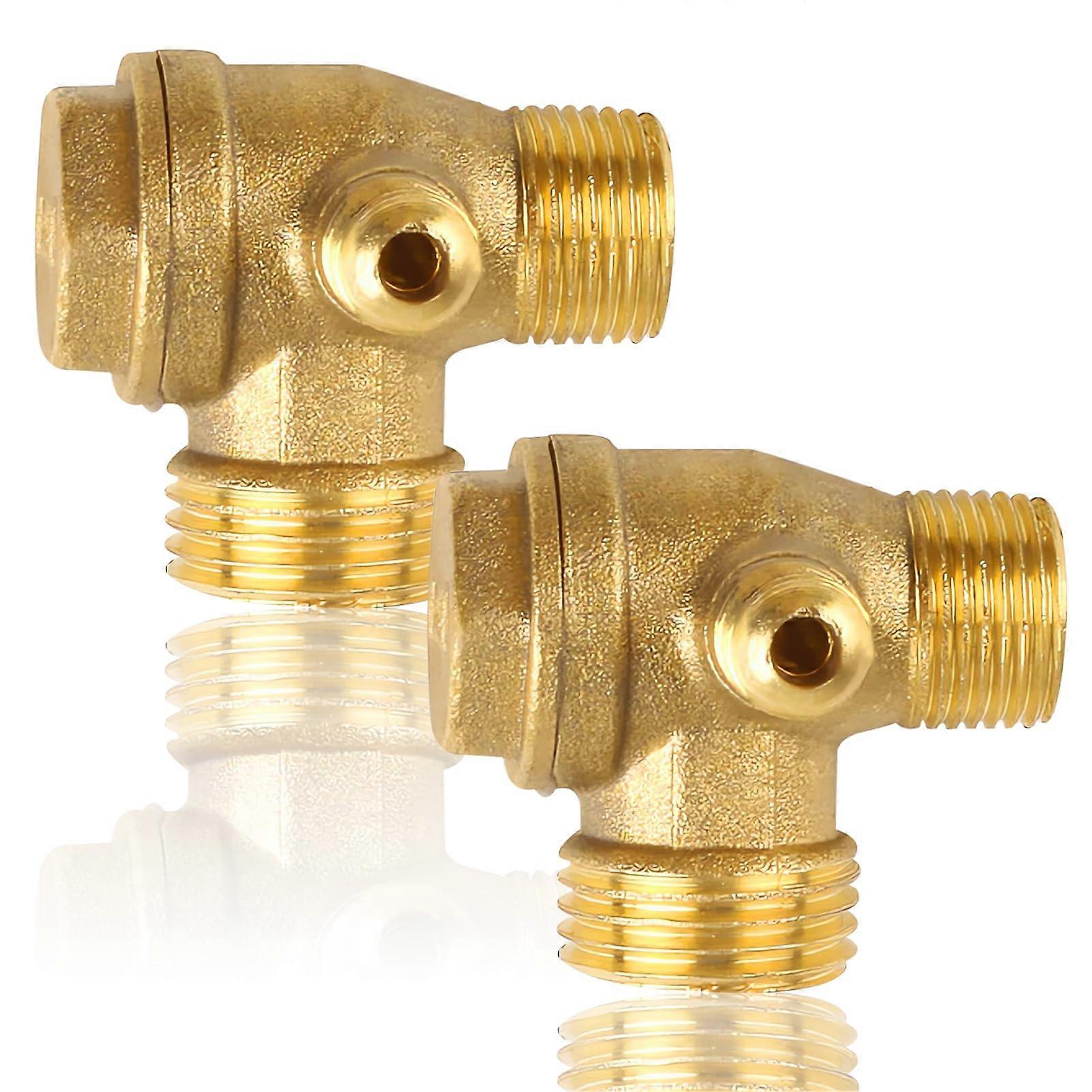 Pack of 2 3way brass air compressor check valve, unidirectional for valve connector tool