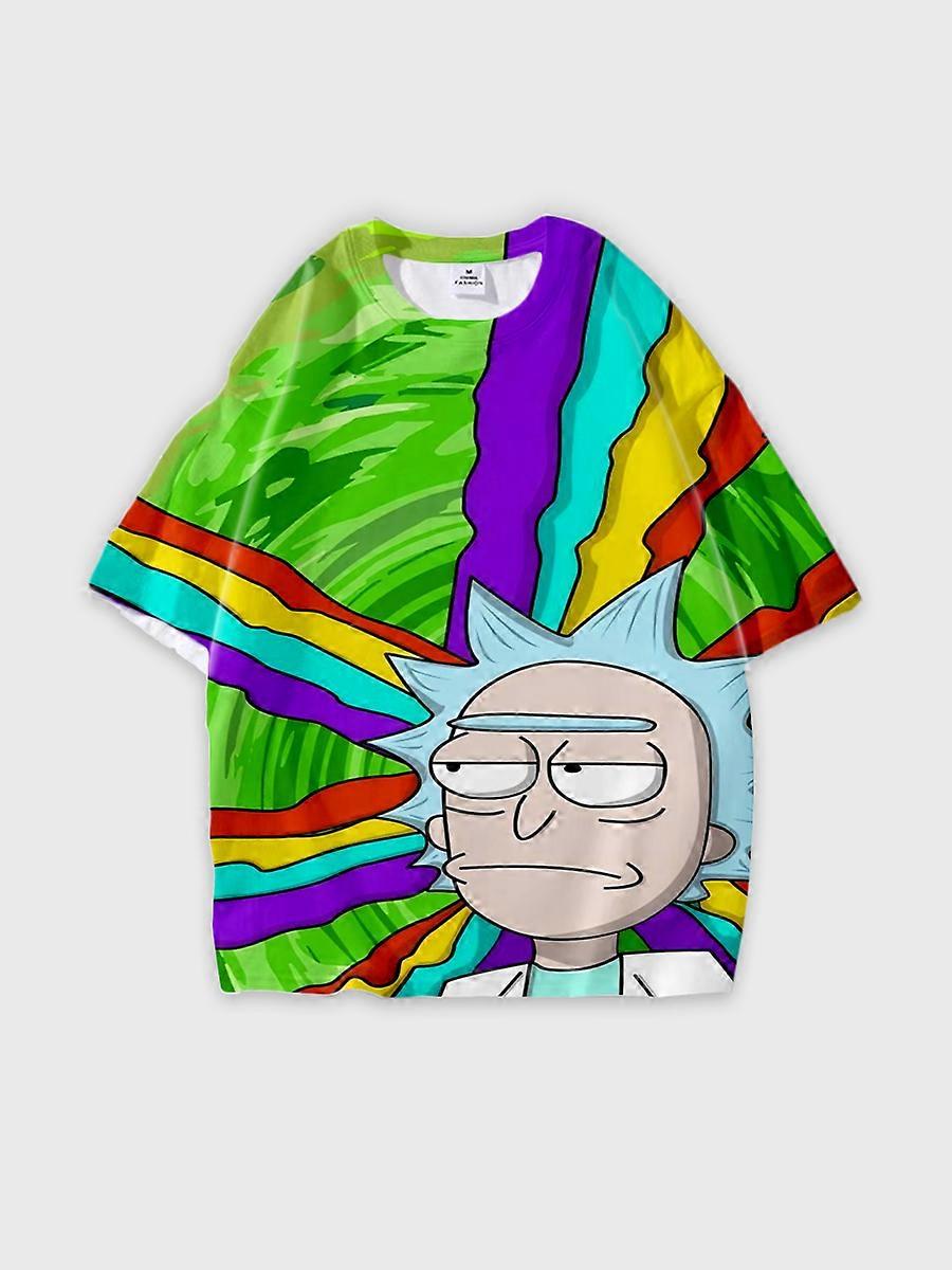 T-shirt round neck Animation Character Pattern loose short sleeve E693