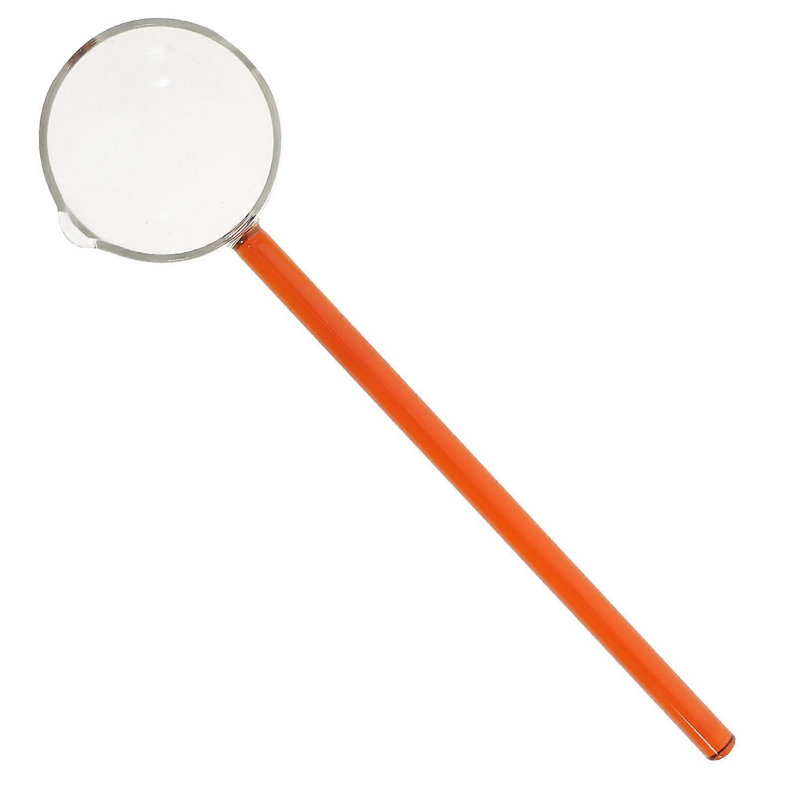 Ergonomic Long Handle Transparent Glass Spoon for Mixing, Stirring, Serving Ice Cream and Desserts High Temperature Resistant Utensil