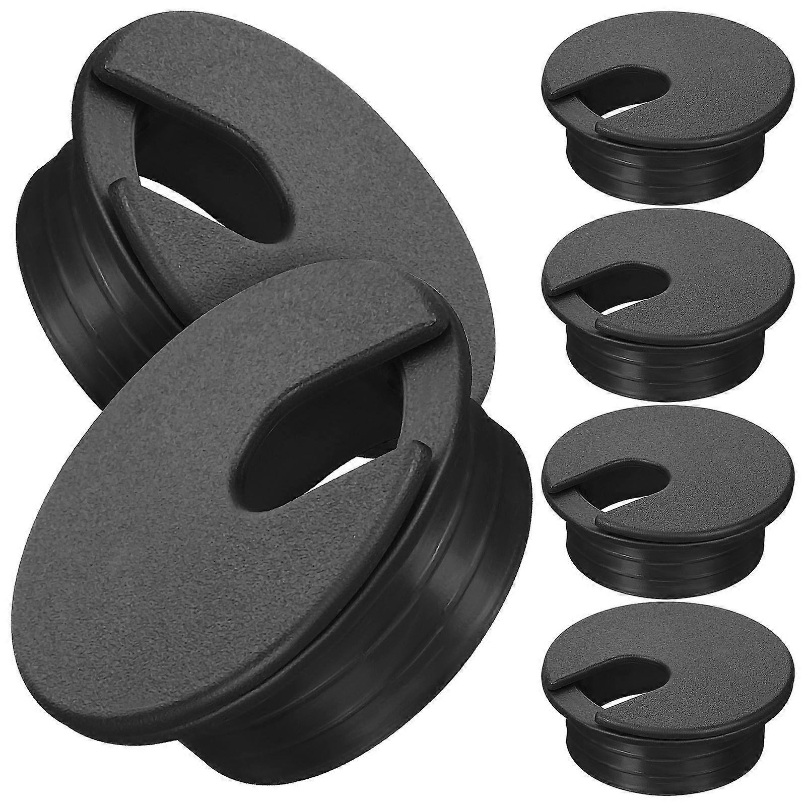 Desk Hole Grommet for Wire Organizing Black ABS Plastic 6 Pieces Fits Most Desks