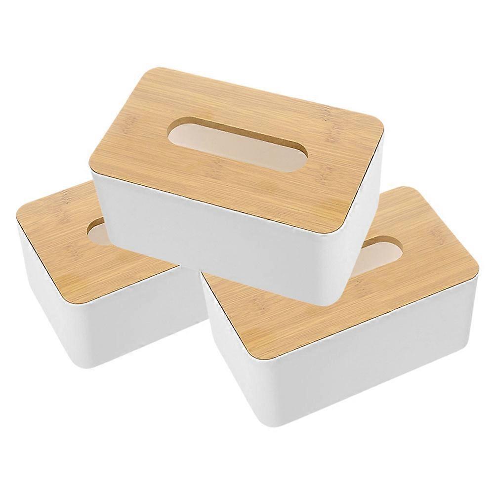 3Pcs Rectangular Tissue Holder Box Cover Case for Household Office Napkin Organizer